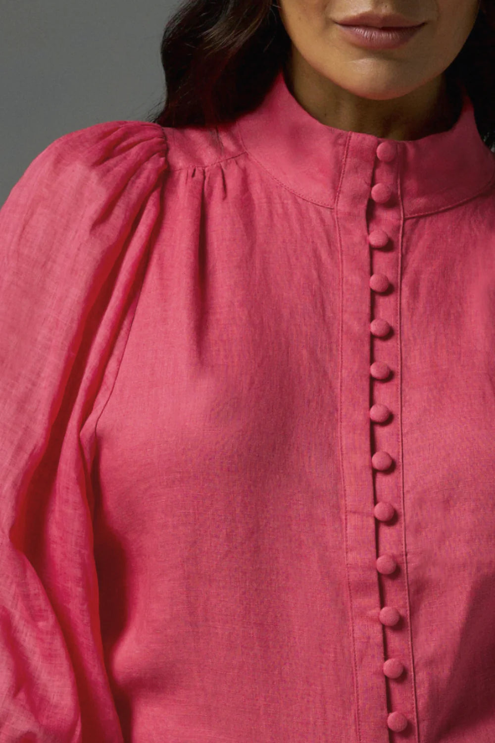 Atlas Punch Long Sleeve Blouse with Front Buttons - Elegant Women's Tops for Work, Office & Casual Wear