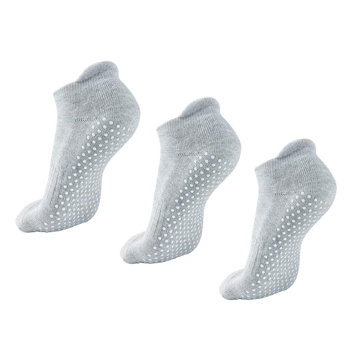 Non-Slip Grip Socks for Women & Men - 3 Pairs Anti-Skid Yoga Socks for Workout, Pilates, Barre, Home Exercise & Pregnancy - Perfect for Gym, Studio & Indoor Activities