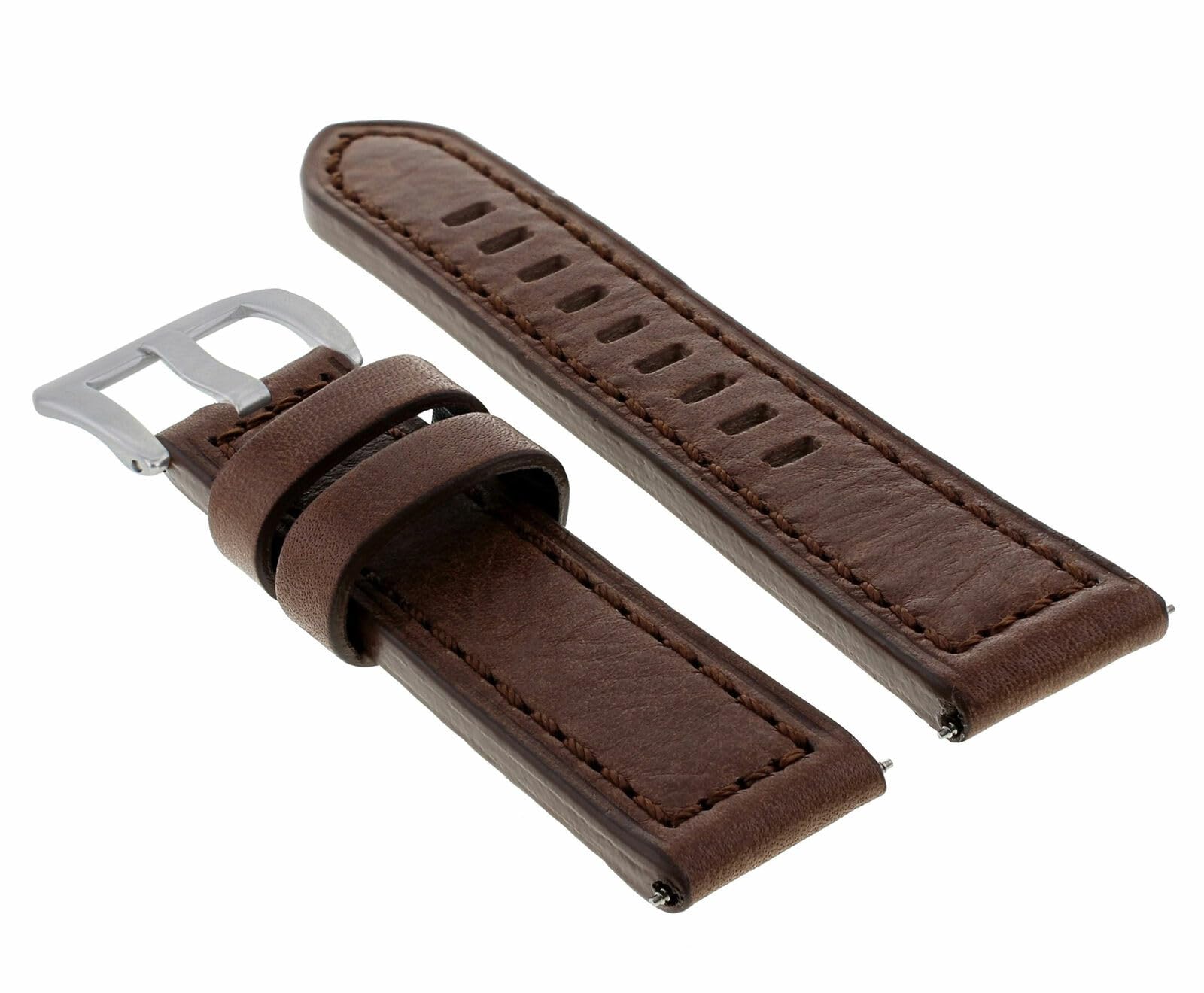 24mm Buffalo Leather Watch Band Strap for Breitling Super Ocean Bentley - Dark Brown Replacement Watch Strap | Durable & Comfortable for Diving, Business & Casual Wear