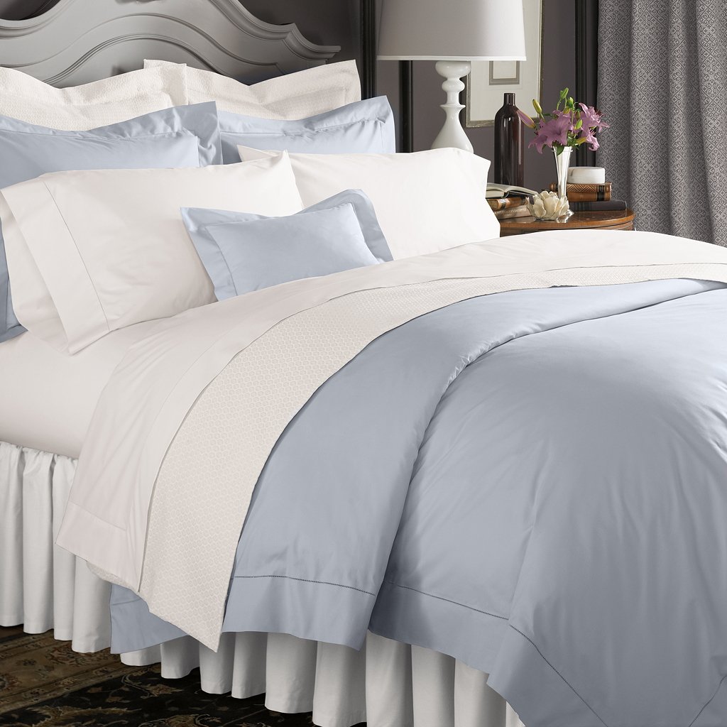 Sferra Celeste King Size Pillowcase 22x42 Inches - Premium Soft Grey Bedding for Luxury Hotels & Upscale Home Decor