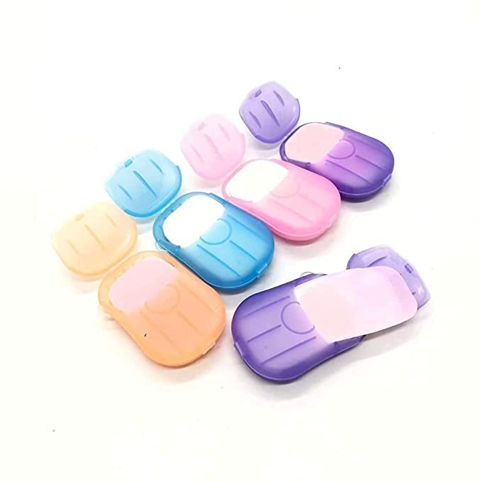 Portable Disposable Travel Soap Paper Sheets - 5 Pack Mini Colorful Boxed Soap Flakes for Camping, Hiking, Outdoor Adventures & Emergency Hygiene | Compact Toilet, Kitchen & On-the-Go Cleansing Solution