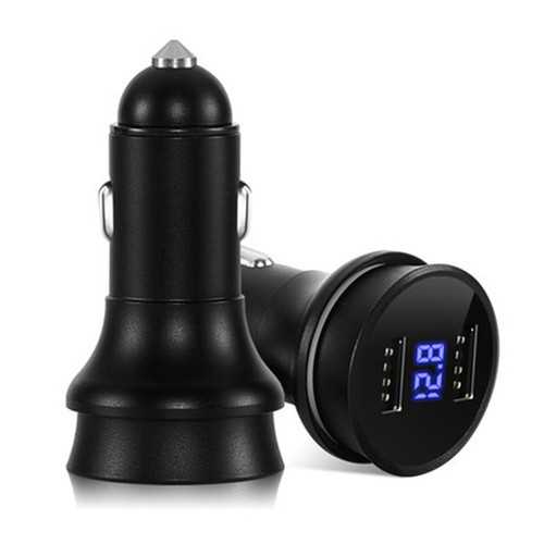 Fast Charging 3.1A Dual USB Car Charger with LED Display - Compatible with iPhone, Samsung, Huawei, iPad - Perfect for Road Trips & Daily Commutes