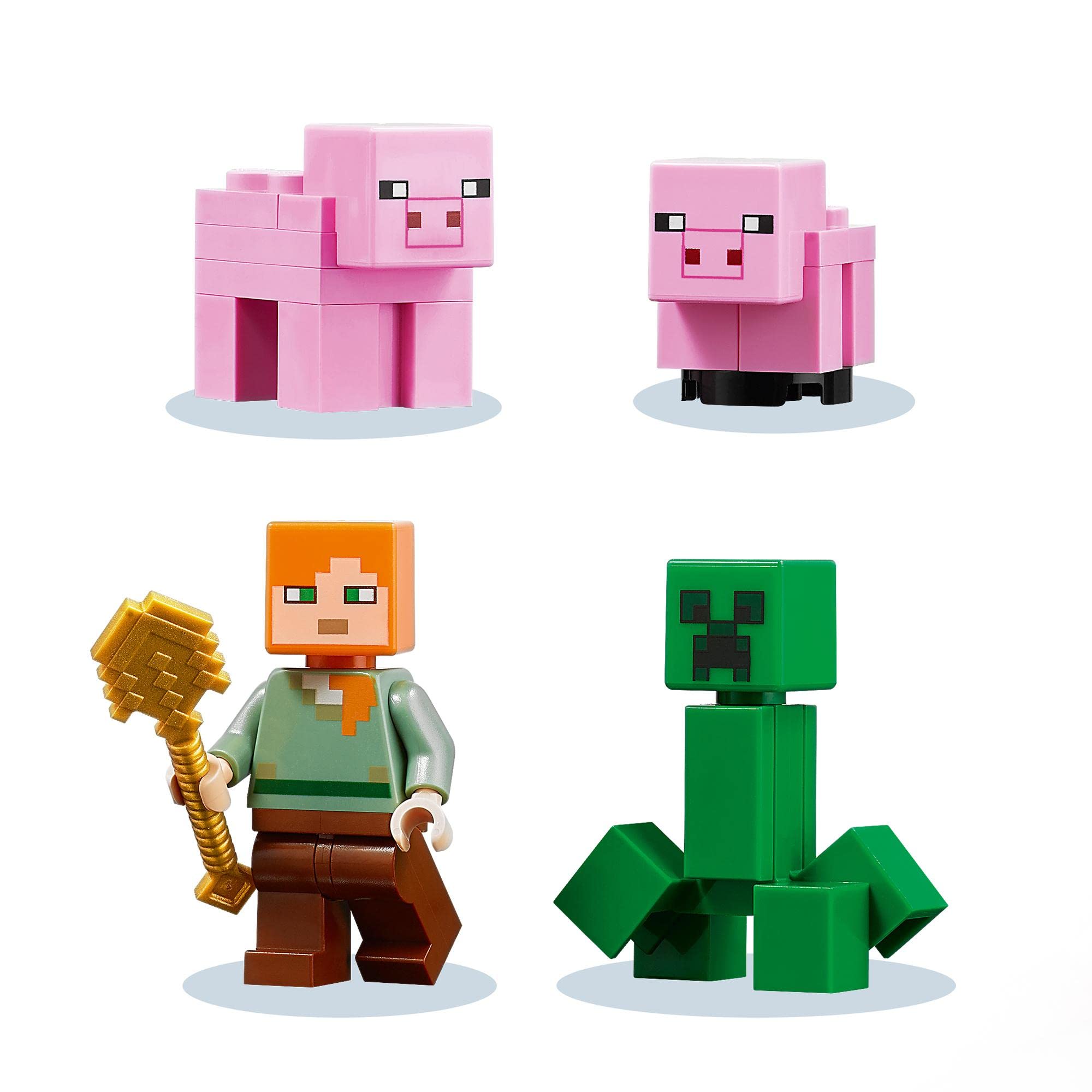 LEGO 21170 Minecraft The Pig House Building Toy Set with Alex Mini Figure, Animals & Creeper - Creative Construction Gift for Kids Ages 8-9 - Perfect for Minecraft Fans & Adventure Play