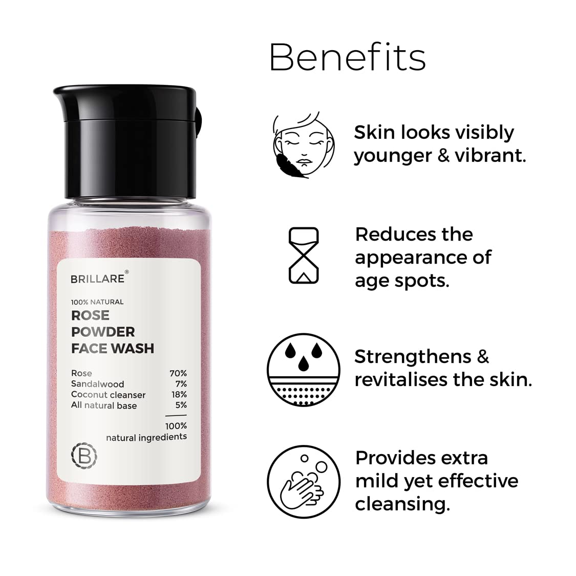 Brillare Neem Face Wash for Acne & Pimples Treatment with Bergamot Oil | Brillare Rose Face Wash Anti-Aging with Sandalwood & Coconut Oil | 30g + 15g Combo Set | Daily Skincare Routine for Clear, Hydrated & Youthful Skin