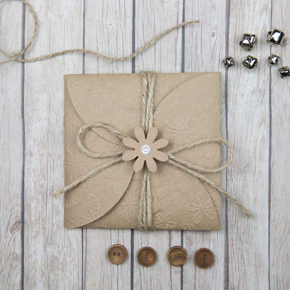 5 Floral Handmade Rustic Envelopes for Money Gifts - Perfect for Weddings, Birthdays & Special Occasions