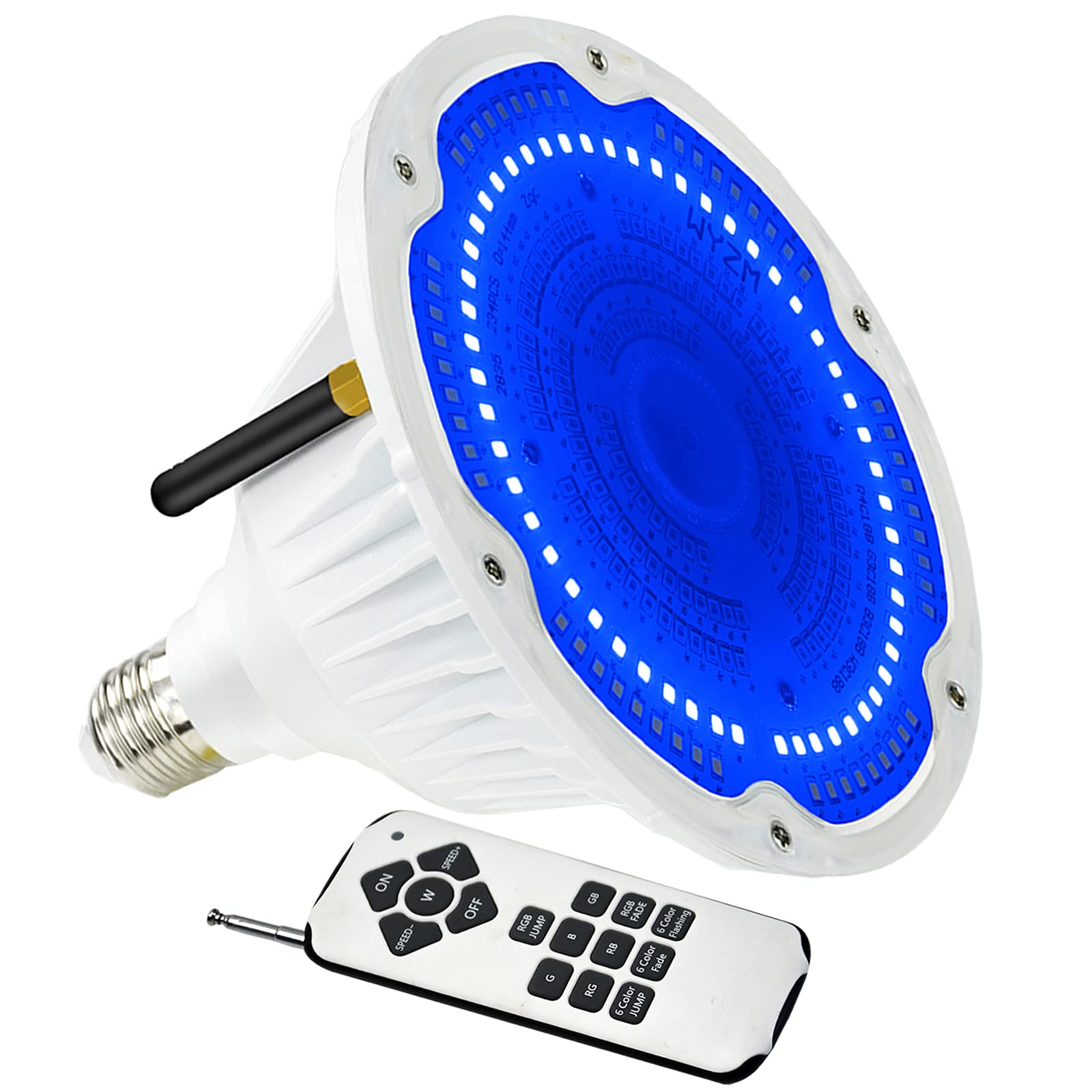 12V 40W RGB LED Color Changing Pool Light Bulb - E26 Base for Inground Swimming Pools, Remote Control Included, Compatible with Pentair & Hayward Fixtures | Perfect for Nighttime Pool Parties, Underwater Lighting, and Backyard Ambiance