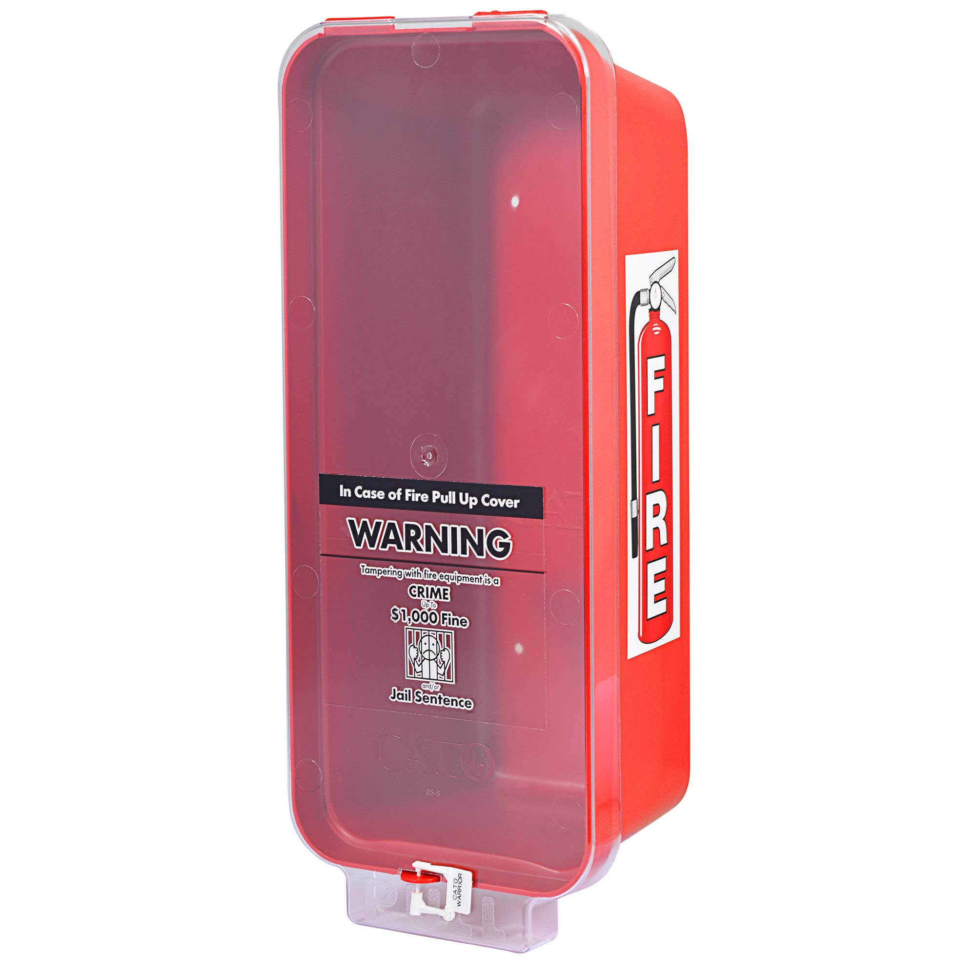4-Pack Red Fire Extinguisher Wall Cabinet - Clear Pull-Cover for 2.5-5 lb Extinguishers - Home & Outdoor Safety Storage