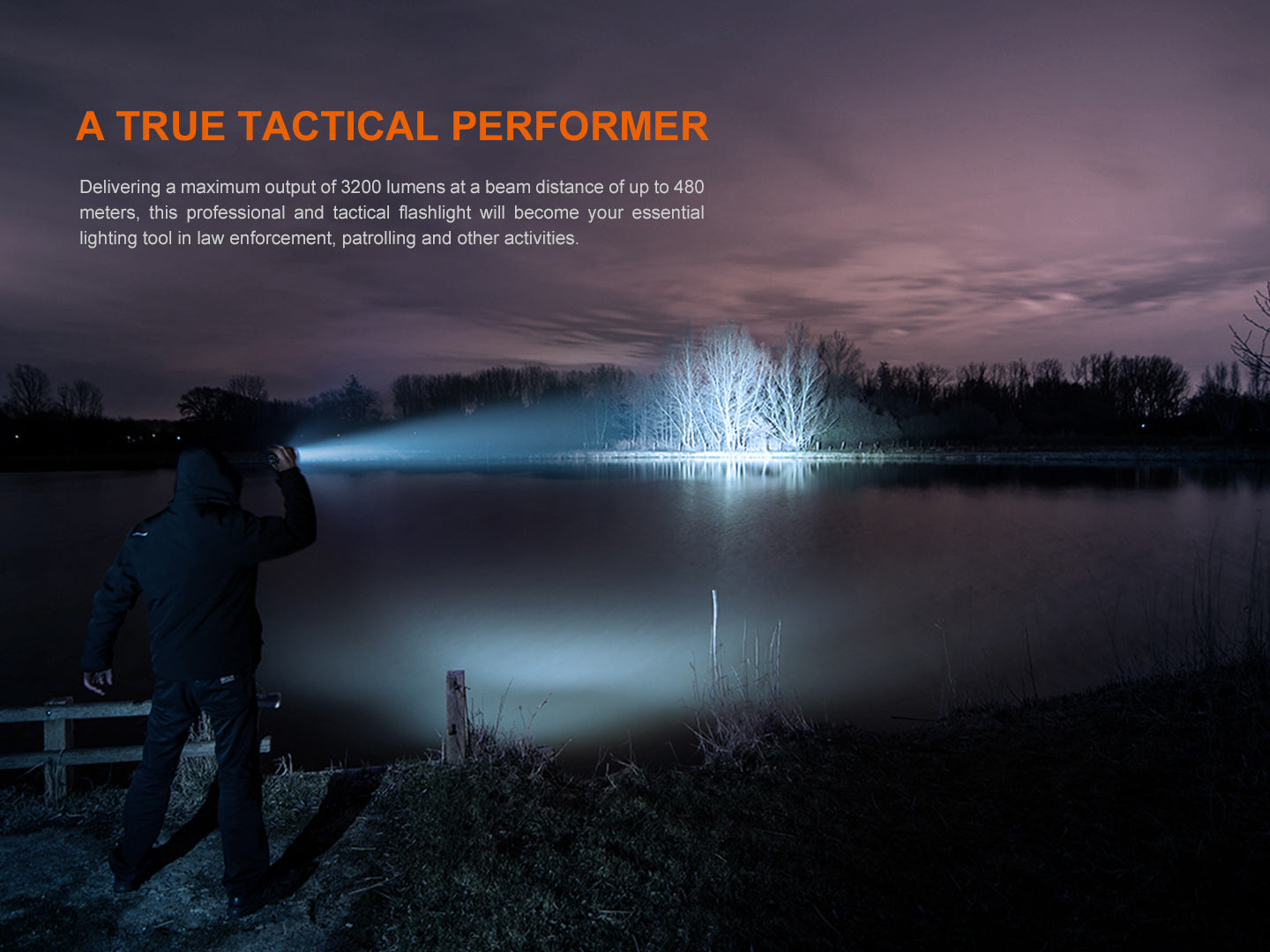 Fenix TK22R Rechargeable Tactical Flashlight - 2000 Lumens, USB-C Charging, IP68 Waterproof for Outdoor, Camping, Hunting & Emergency Use