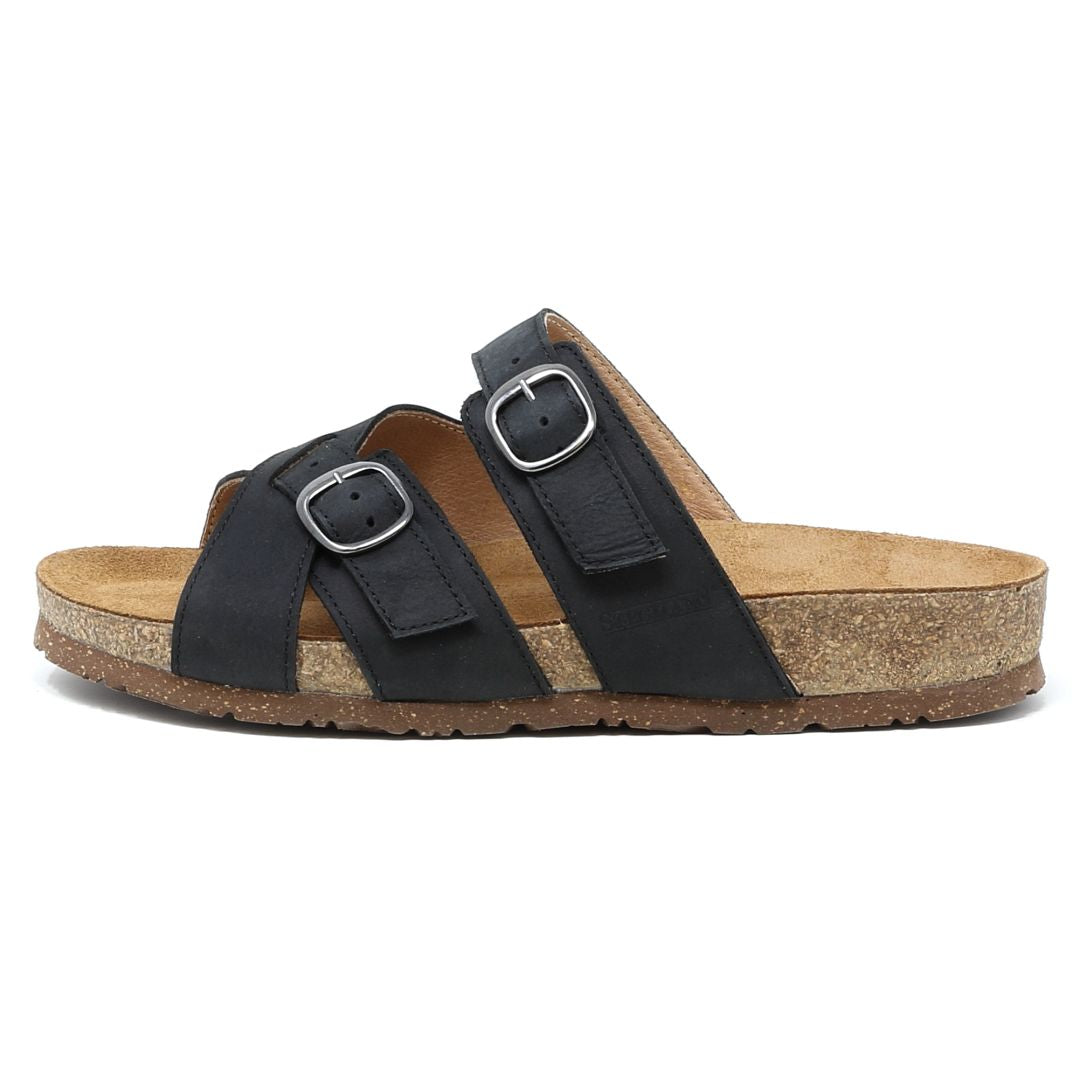 Women's Wide Heidi Leather Sandals - Comfortable Strappy Sandals for Summer, Beach & Casual Outings