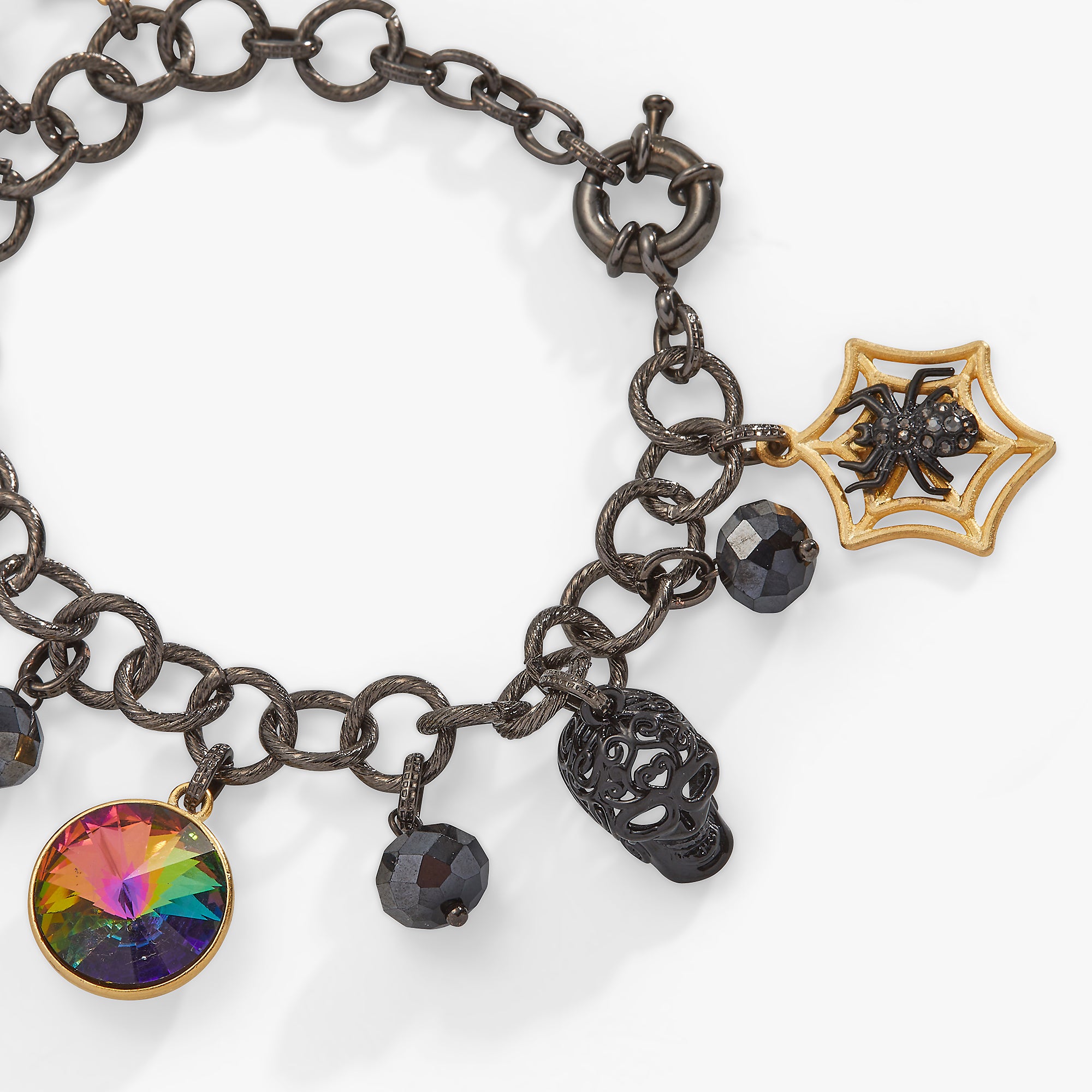Halloween Charm Bracelet for Women - Spooky Cute Beaded Jewelry for Trick or Treat, Costume Party & Holiday Gifts