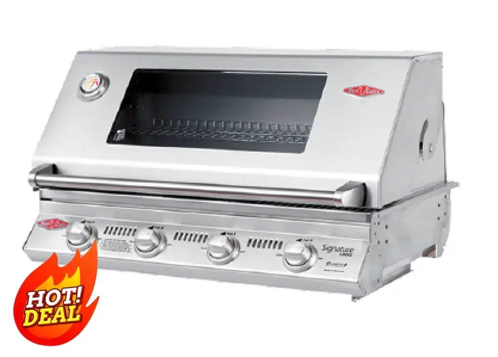 Beef Eater BS12340 Signature 3000S 4-Burner Built-In LPG BBQ Grill - Outdoor Cooking for Backyard, Patio & Camping