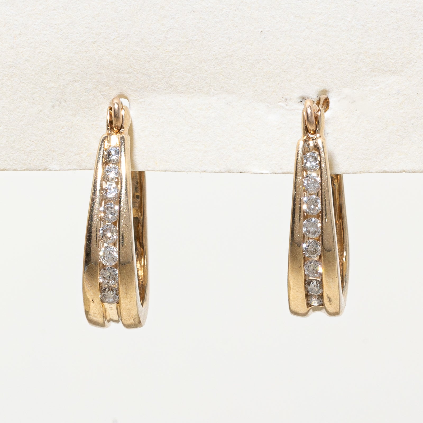 10K Gold Diamond Hoop Earrings for Women | 0.25ctw Round Cut Stud Earrings | Perfect for Everyday Wear, Parties & Special Occasions