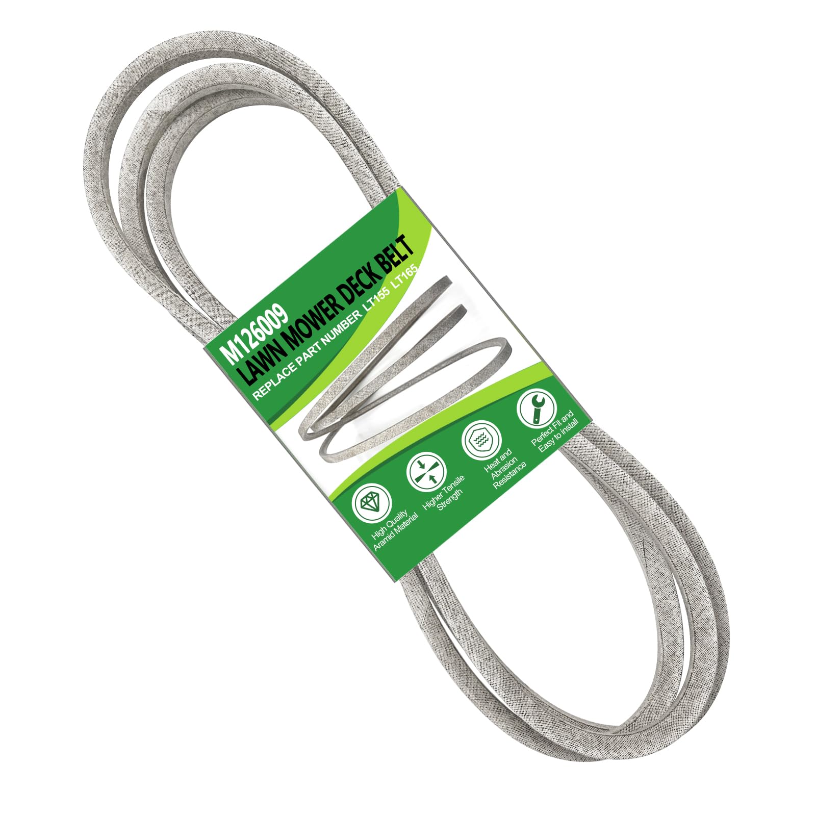 John Deere M126009 LT155 LT165 1/2 x 86 Inch Replacement Kevlar Drive Belt for Lawn Mower Tractor Transmission - Durable & High-Performance Belt for Smooth Operation in Residential & Commercial Landscaping