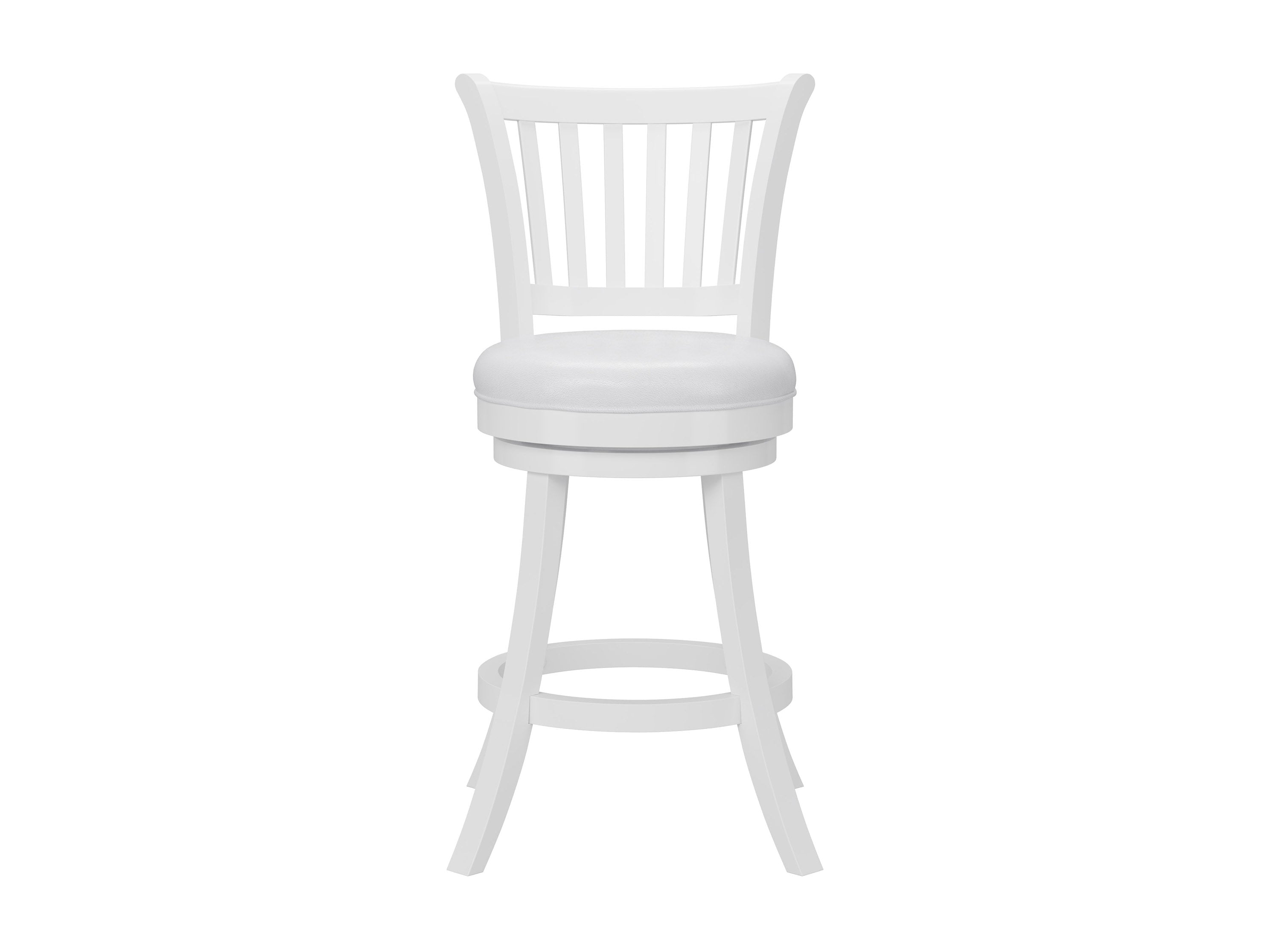 Modern White Bar Stools Set of 2 - Adjustable Height Kitchen Island Stools with Backrest - Counter Height Swivel Stools for Dining Room, Breakfast Nook & Home Bar Decor