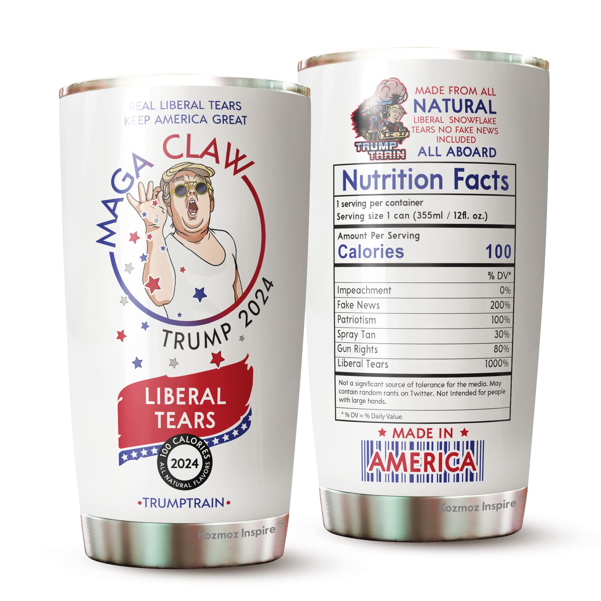 Trump 2024 MAGA Tumbler 20oz - Insulated Stainless Steel Travel Mug with Lid - Funny Political Gift for Men, Women & Coworkers - Perfect for Campaign Events, Office Use & Conservative Supporters