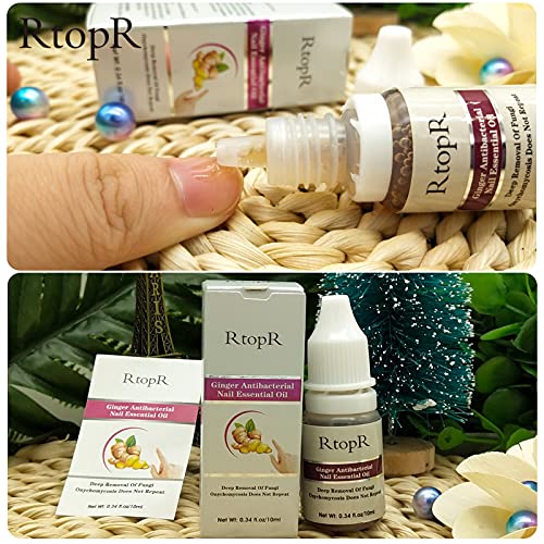 RtopR Nail Repair Liquid - Antifungal Treatment for Onychomycosis, Moisturizing Nail Care Essence with Ginger Extract - Perfect for Damaged, Brittle Nails & Fungal Infections at Home or Salon Use