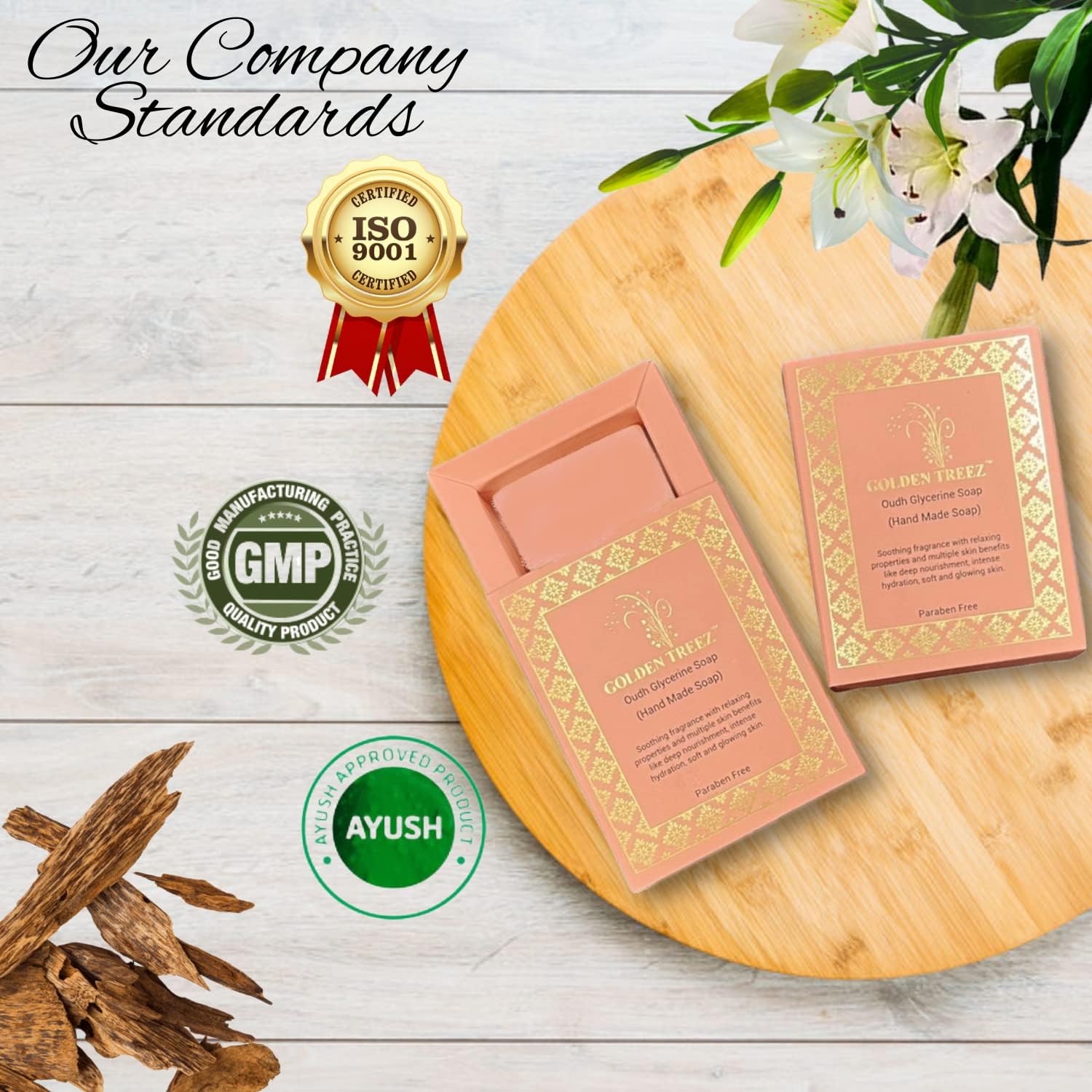 Golden Treez Oudh Soap - Natural Goat Milk & Aloe Vera Bath Bar for Soft Skin | Paraben-Free, Sulfate-Free, Cruelty-Free Luxury Soap (115g) | Perfect for Dry Skin Care, Sensitive Skin Treatment & Spa Day Relaxation