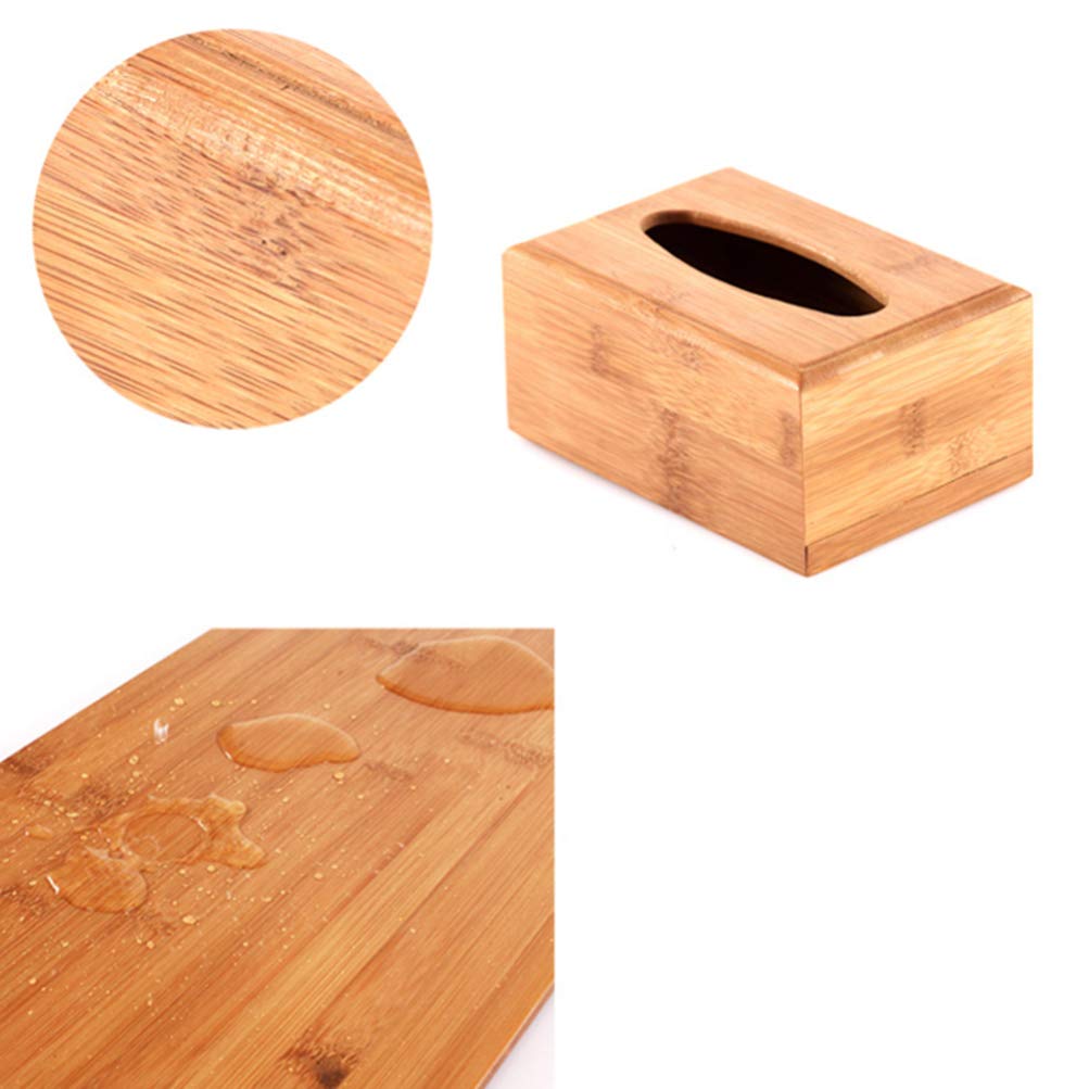 Bamboo Tissue Dispenser Holder - Bathroom & Car Napkin Storage Box | Tabletop & Desktop Organizer for Paper Towels, Tissues & Napkins | Perfect for Home, Office & Travel Use