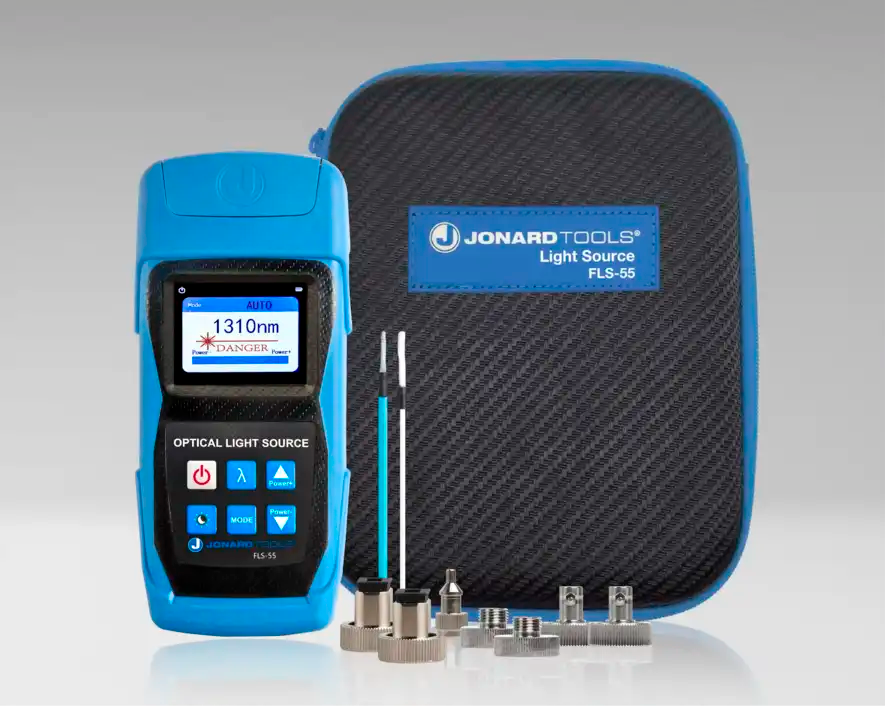 High-Power Multi-Mode & Single-Mode Fiber Optic Light Source with FC/LC/SC (PC/UPC) Adapters - Perfect for Network Testing, Data Centers & Telecom Installations