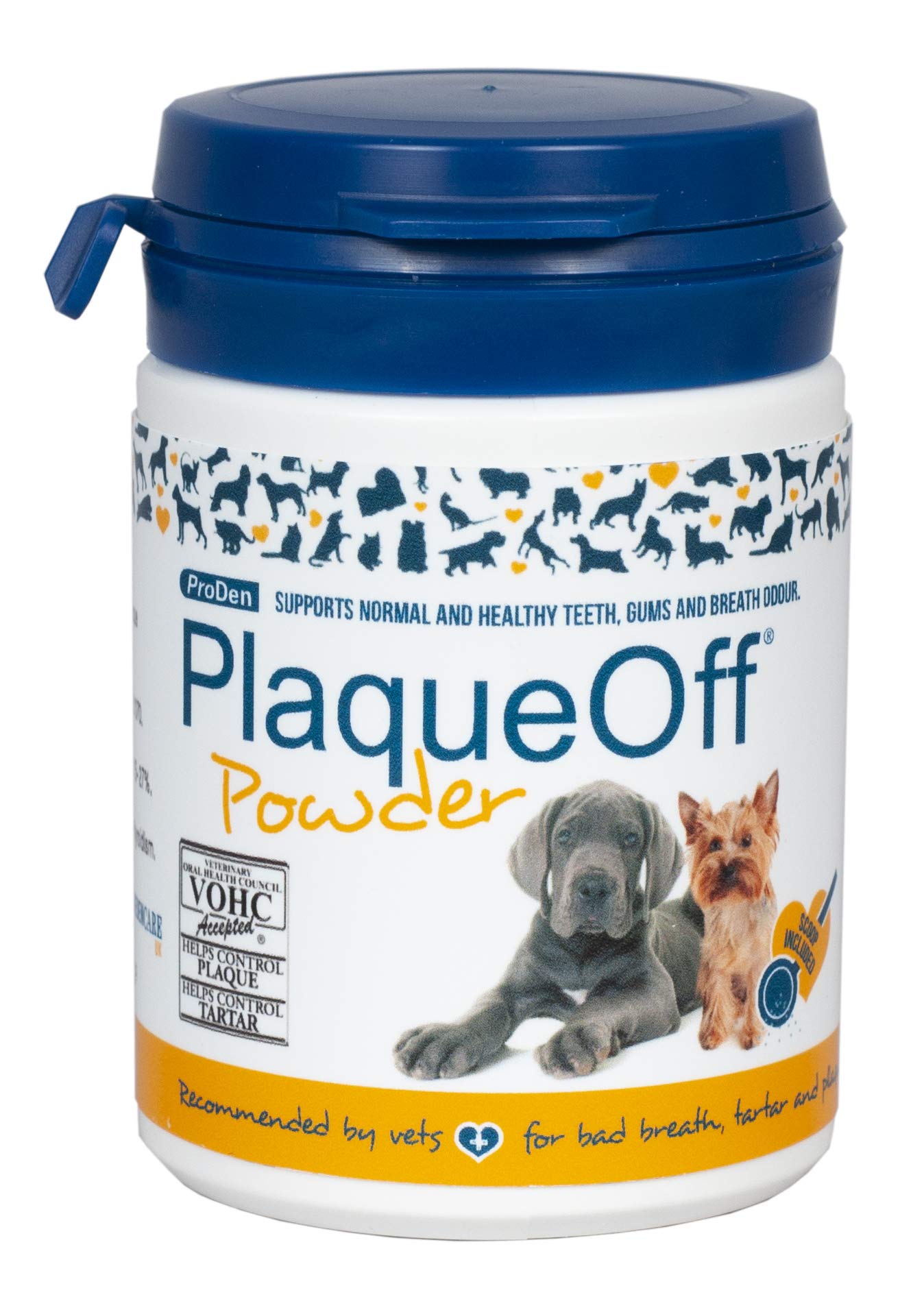 ProDen PlaqueOff Powder for Dogs & Cats - 180g Dental Care Supplement for Healthy Teeth, Gums & Fresh Breath | Supports Oral Hygiene & Tartar Control | Ideal for Daily Pet Dental Care Routine
