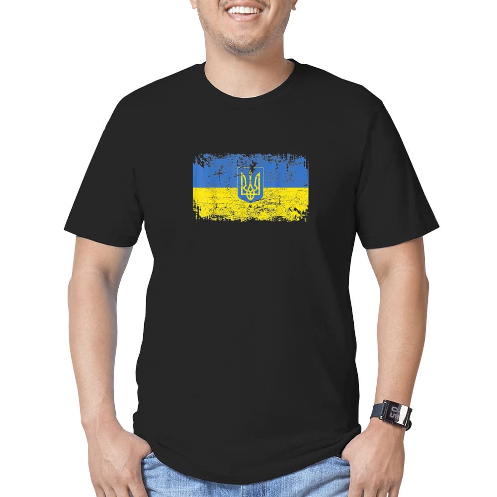 Ukraine Flag Vintage T-Shirt - Unisex Semi-Fit Tee for Men, Women & Kids | Patriotic Apparel for Supporters, Gifts & Casual Wear