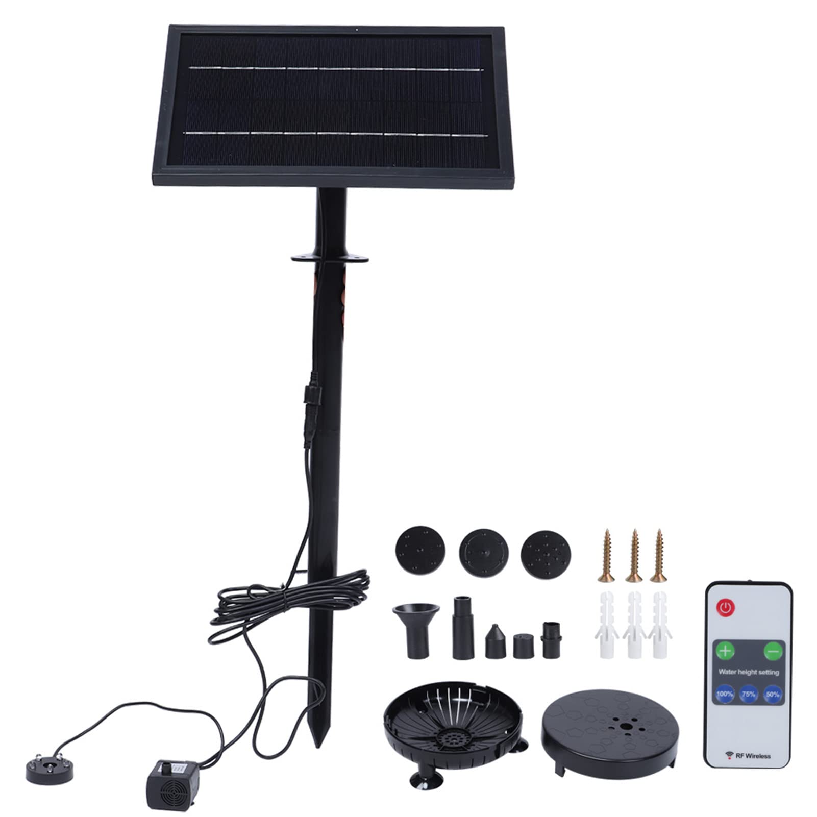 Solar Powered Floating Fountain Pump - 9V 8W Remote Control Outdoor Water Feature with LED Lights for Garden, Pond, Patio & Landscape Decoration | DIY Water Fountain Kit for Backyard, Yard & Pool Decor
