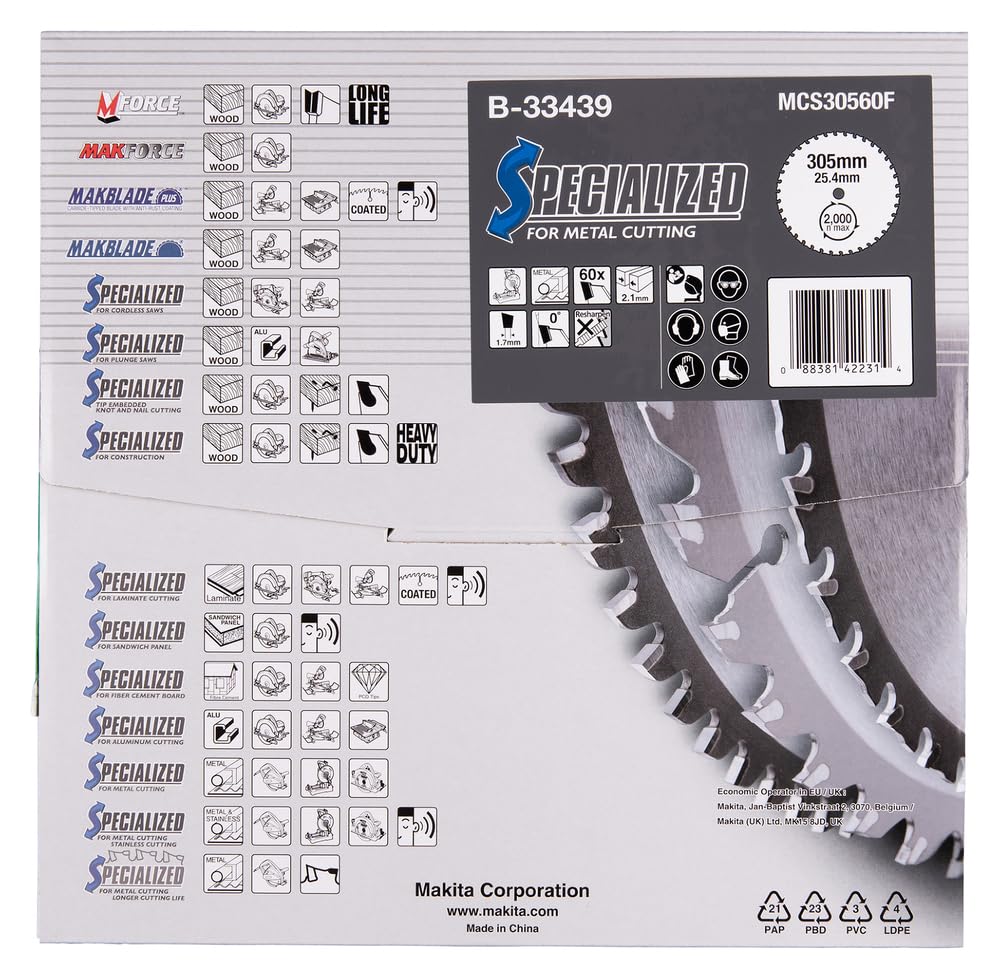 12 Inch x 1 Inch 60 Teeth Specialized Saw Blade - B-33439 | Premium Cutting Tool for Woodworking, Metal & DIY Projects