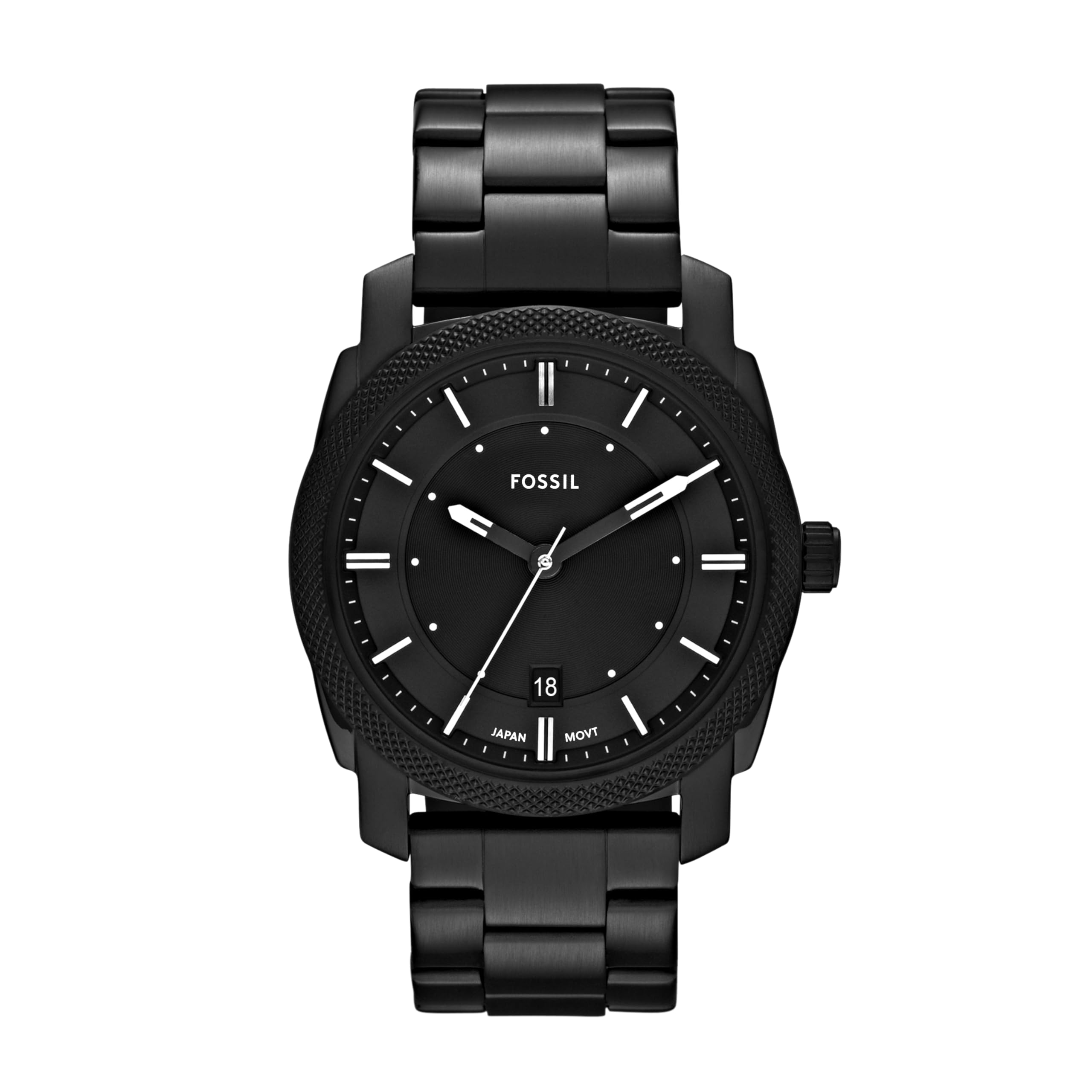 Fossil Machine Men's Stainless Steel Quartz Watch with Three-Hand Movement - Perfect for Business, Casual Wear & Everyday Use