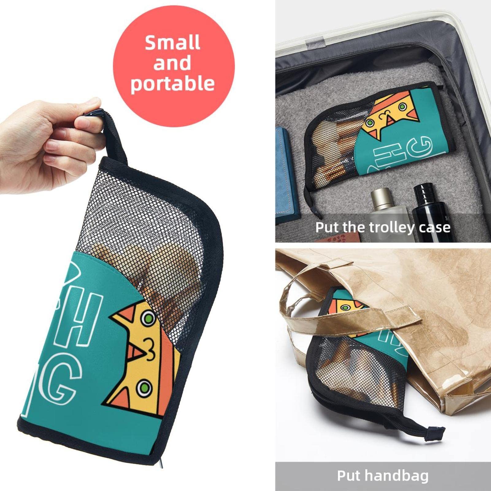 Portable Makeup Brush Organizer Bag with 12 Brushes - Cute Cat Monster Design, Travel Cosmetic Brush Holder Case for Professional Makeup Artists & Beauty Enthusiasts