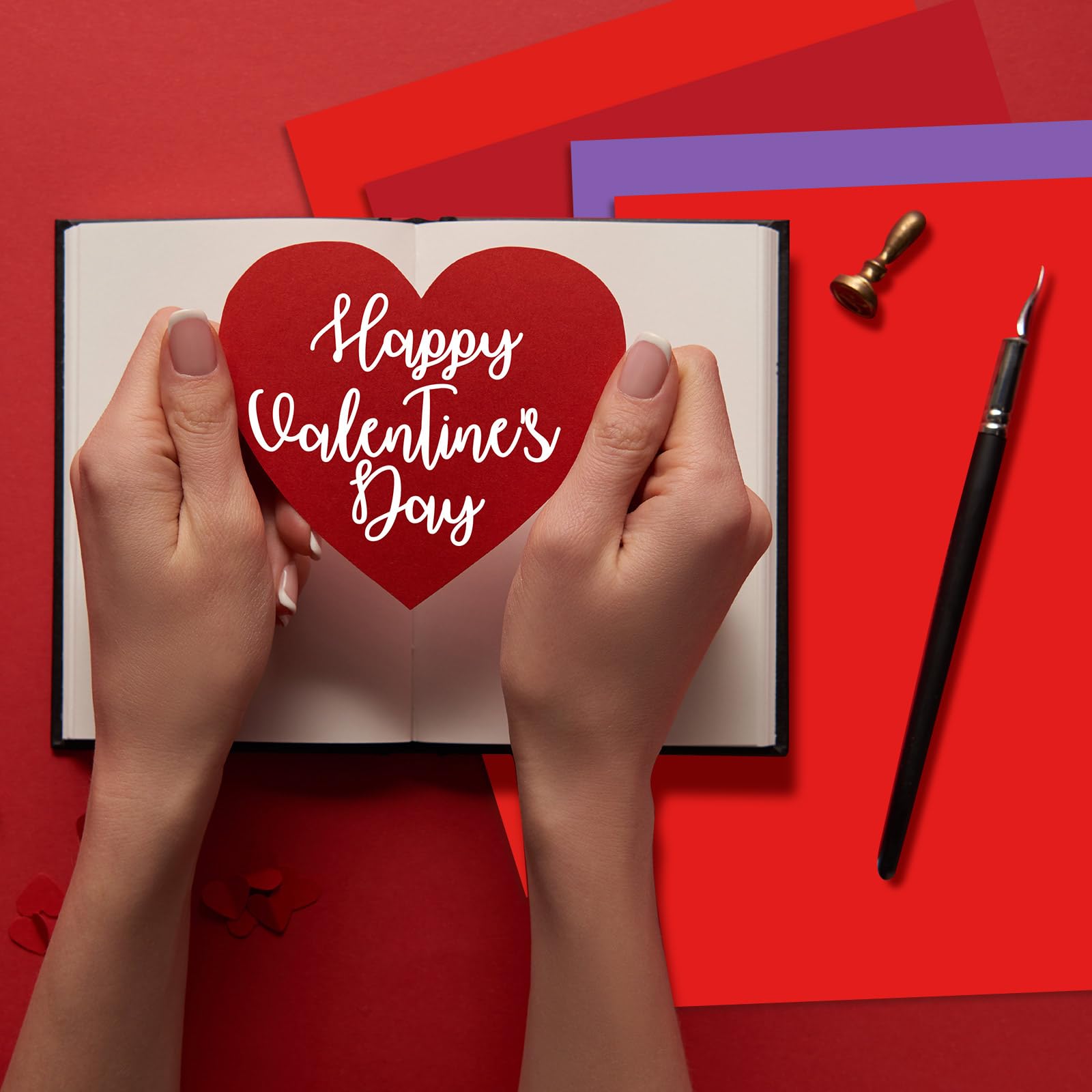 Dispowreath 200 Sheets Valentine's Day Cardstock Paper 8.5 x 11 Inches - Premium Red & Pink Scrapbook Paper for DIY Crafts, Greeting Cards, Invitations, Scrapbooking - Perfect for Valentine's Day Decorations, School Projects, and Party Supplies