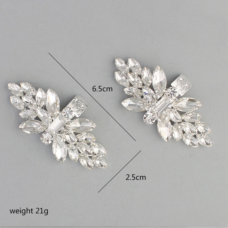 1 Pair Rhinestone DIY Shoe Clip Charms for Wedding Shoes - Elegant Shoe Buckle Accessories for Bridal, Prom, Party & Special Occasions