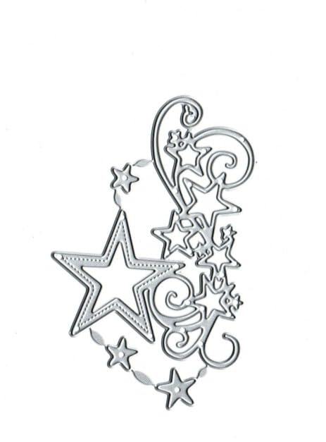 Silver Star Cluster Edge Cutting Dies for Card Making – Snowflake Stars Border Flower Strip Dies for DIY Scrapbooking, Photo Albums, and Decorative Embossing | Perfect for Holiday Cards, Wedding Invitations, and Craft Projects