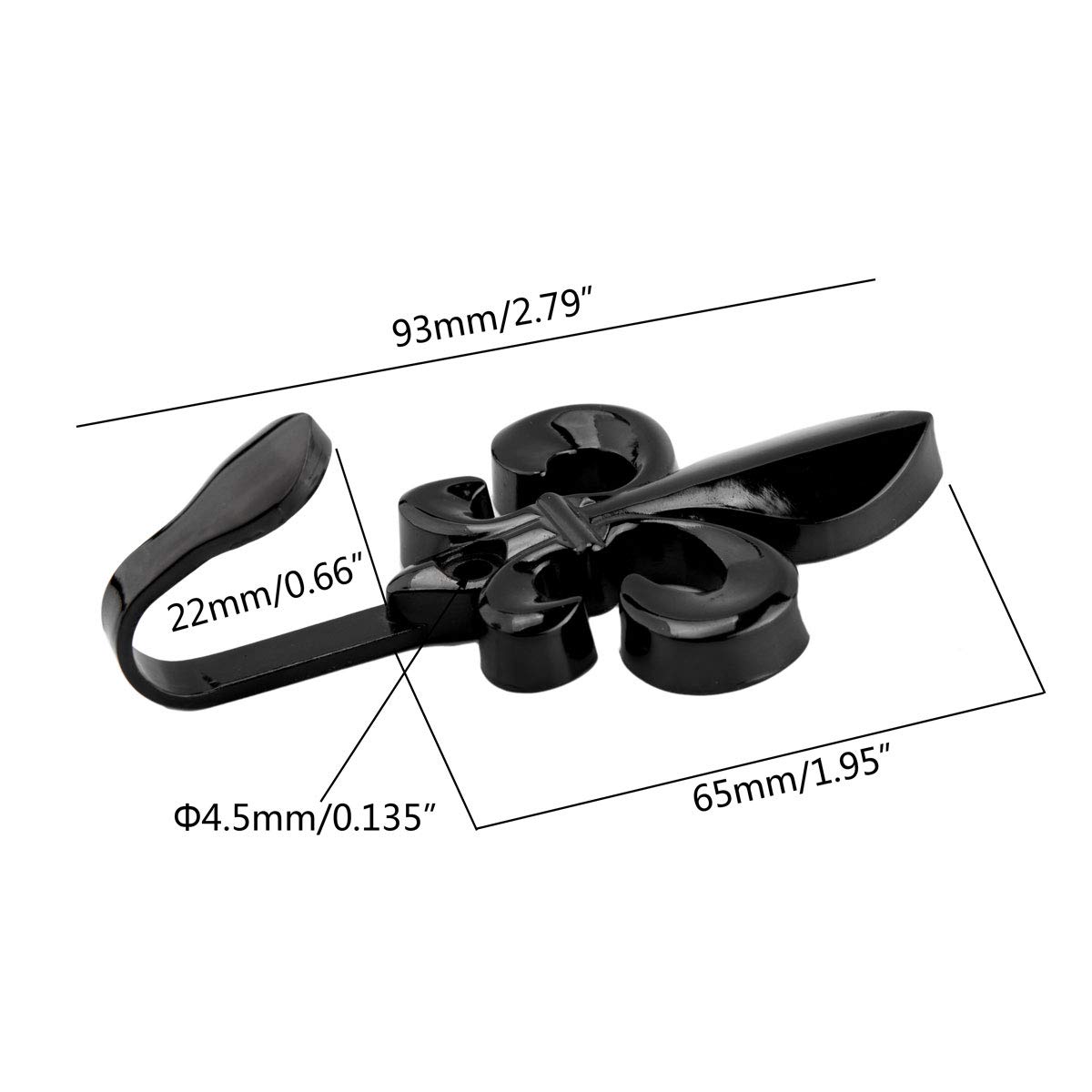 Heavy Duty Metal Wall Hooks - 4 Pack Black Bathroom & Coat Hooks for Towels, Robes, Hats, Scarves, Belts, Bags & More - Durable Decorative Hanging Hooks for Home, Office & Dorm Organization