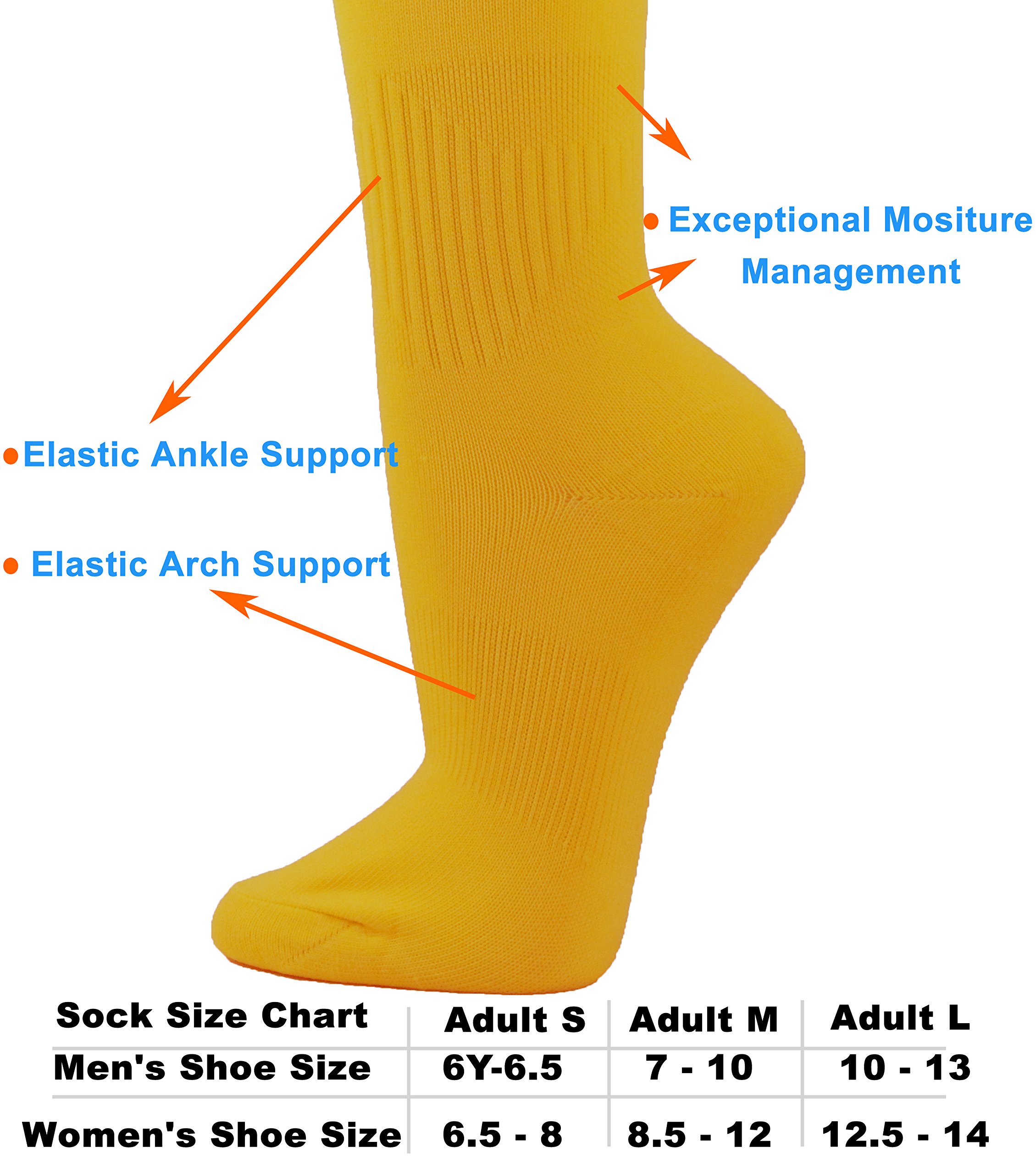 COUVER Affordable Polyester Soccer Knee High Socks - Breathable Sports Team Socks for Men & Women - Perfect for Soccer, Running, and Gym Workouts