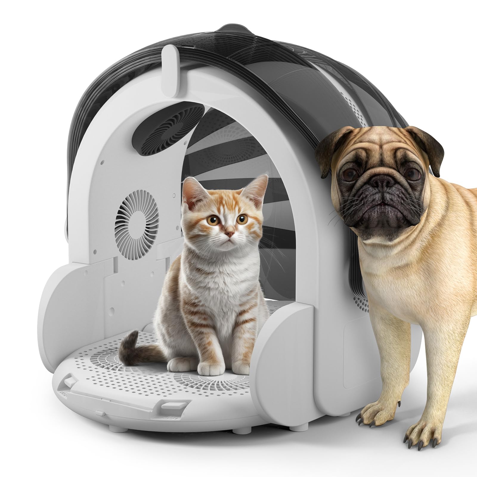 iPettie Automatic Pet Dryer Box for Cats & Small Dogs - 60L Capacity with 8 High-Speed Fans, 360° Airflow, Adjustable Temperature & 4 Speed Settings - Ultra Quiet Pet Grooming Machine for Home Use | Perfect for Post-Bath Drying & Professional Pet Salons