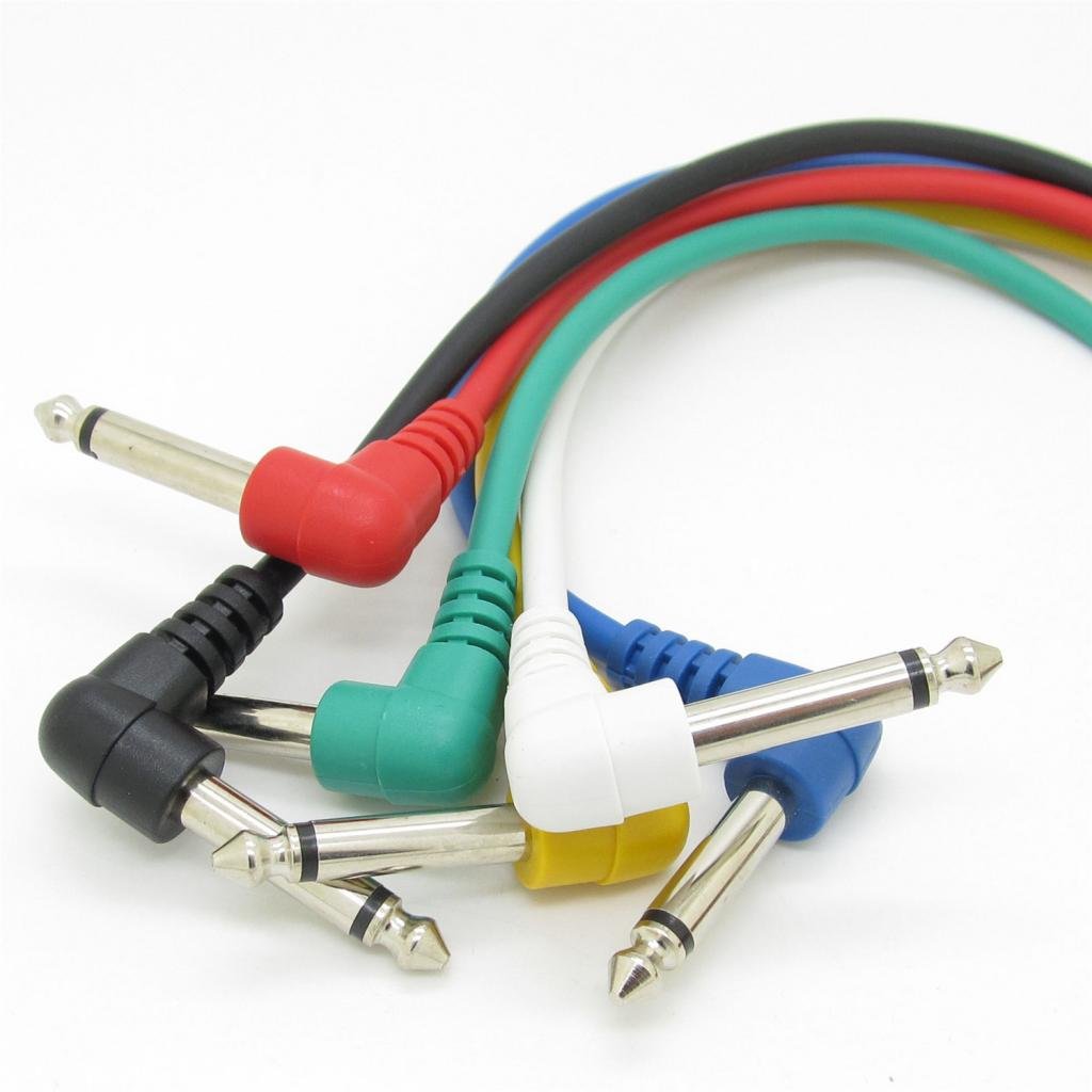 JIUWU 6.35mm Anti-Noise Guitar Patch Cables - 6 Pack Short Instrument Cables for Guitar Pedals, Effects, Amps & Audio Equipment - Perfect for Live Performances, Studio Recording & Home Practice