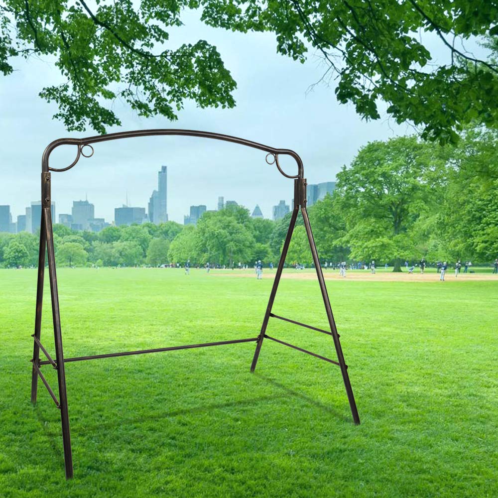 Sturdy Iron Swing Stand Frame - Bronze Outdoor Porch Swing for Patio, Garden & Backyard | Easy to Assemble, Weather-Resistant | Perfect for Relaxation, Decoration & Outdoor Leisure