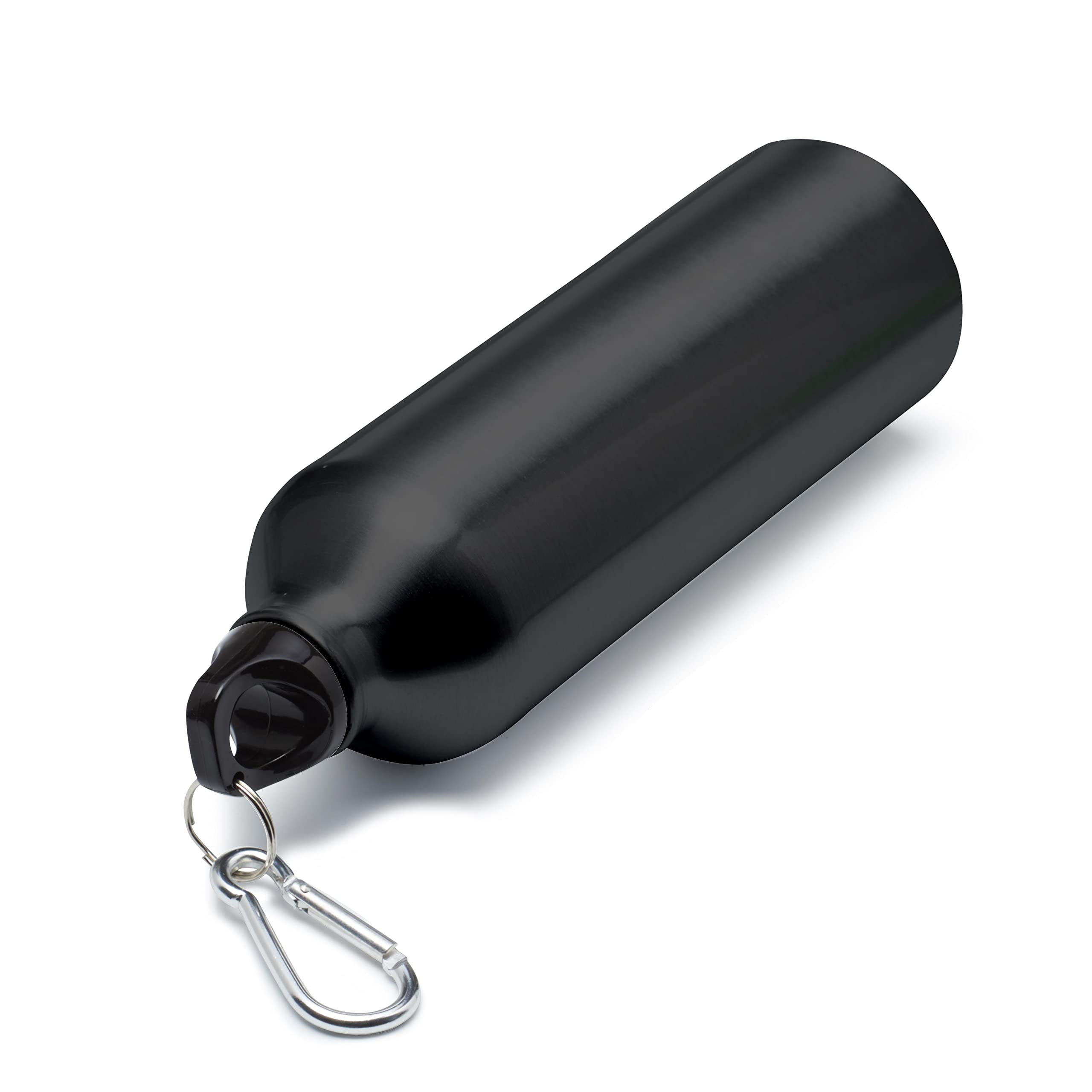 Custom 24oz Aluminum Water Bottles with Carabiner - 10 Pack Bulk Personalized Sports Bottles - Gym, Hiking, Camping, Running Accessories - Matte Black Finish - Ideal for Outdoor Activities, Team Events & Corporate Gifts