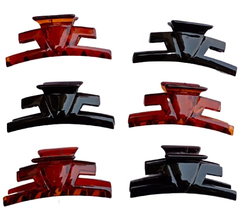 Best Plastic Hair Claw Clips for Women & Girls - Korean Transparent Hair Clutcher (5-Pack) - Perfect for Ponytails, Buns & Everyday Hairstyles