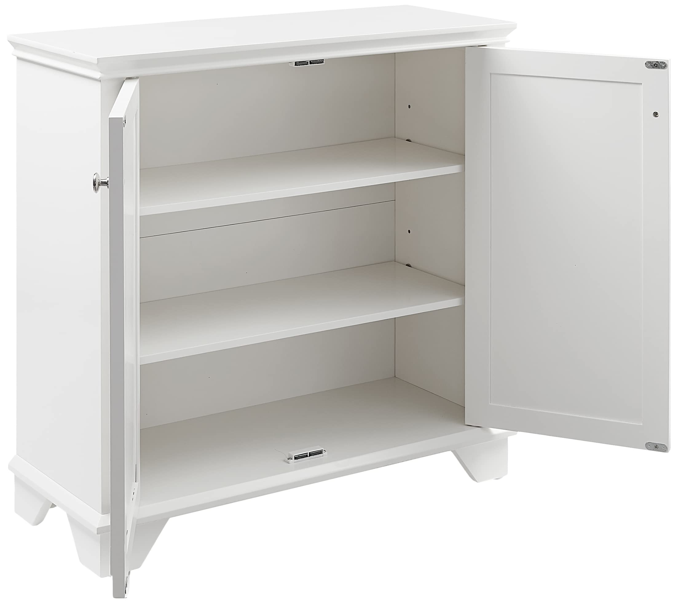Crosley Lydia White Accent Storage Cabinet - Kitchen Buffet, Living Room Bar, Entryway Organizer | Stylish Home Decor for Dining & Entertainment Spaces