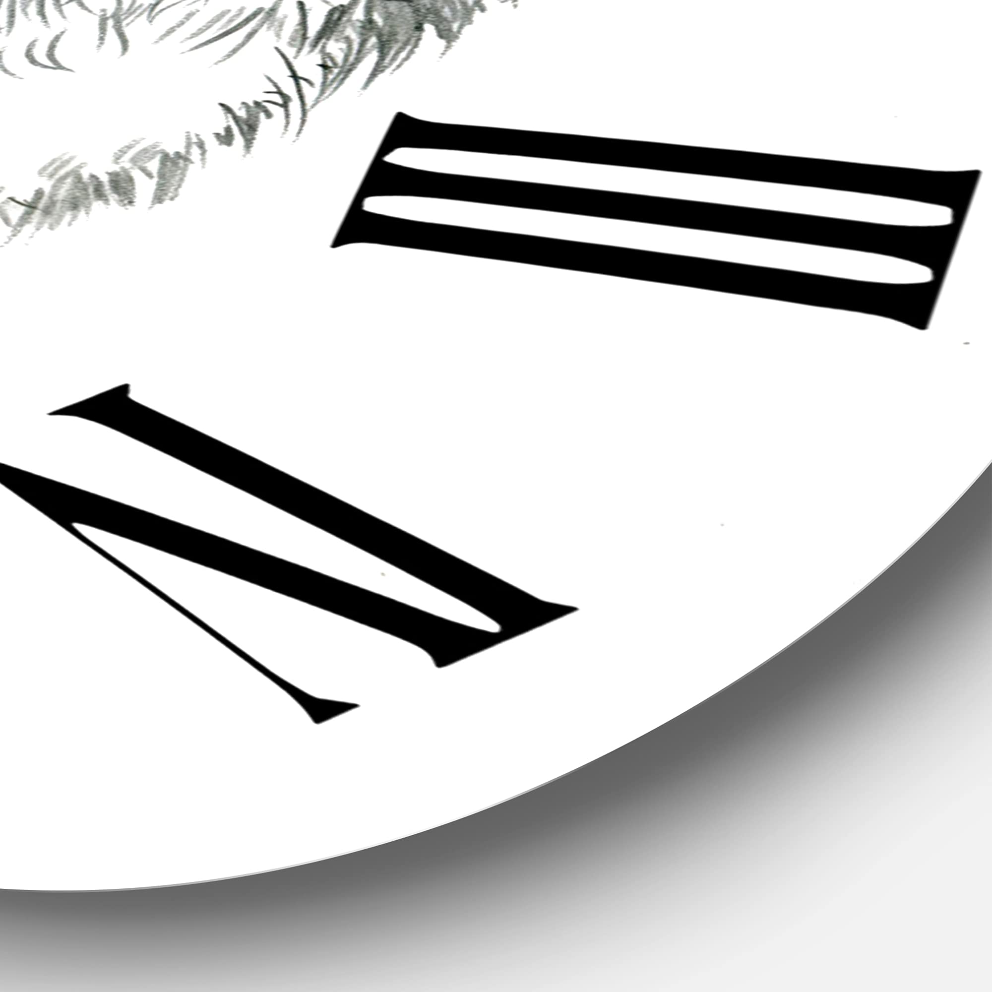 Farmhouse Wall Clock - Large Monochrome Portrait Fox Design for Living Room, Kitchen, Bedroom & Office Decor | Rustic Animal-Themed Home Wall Art