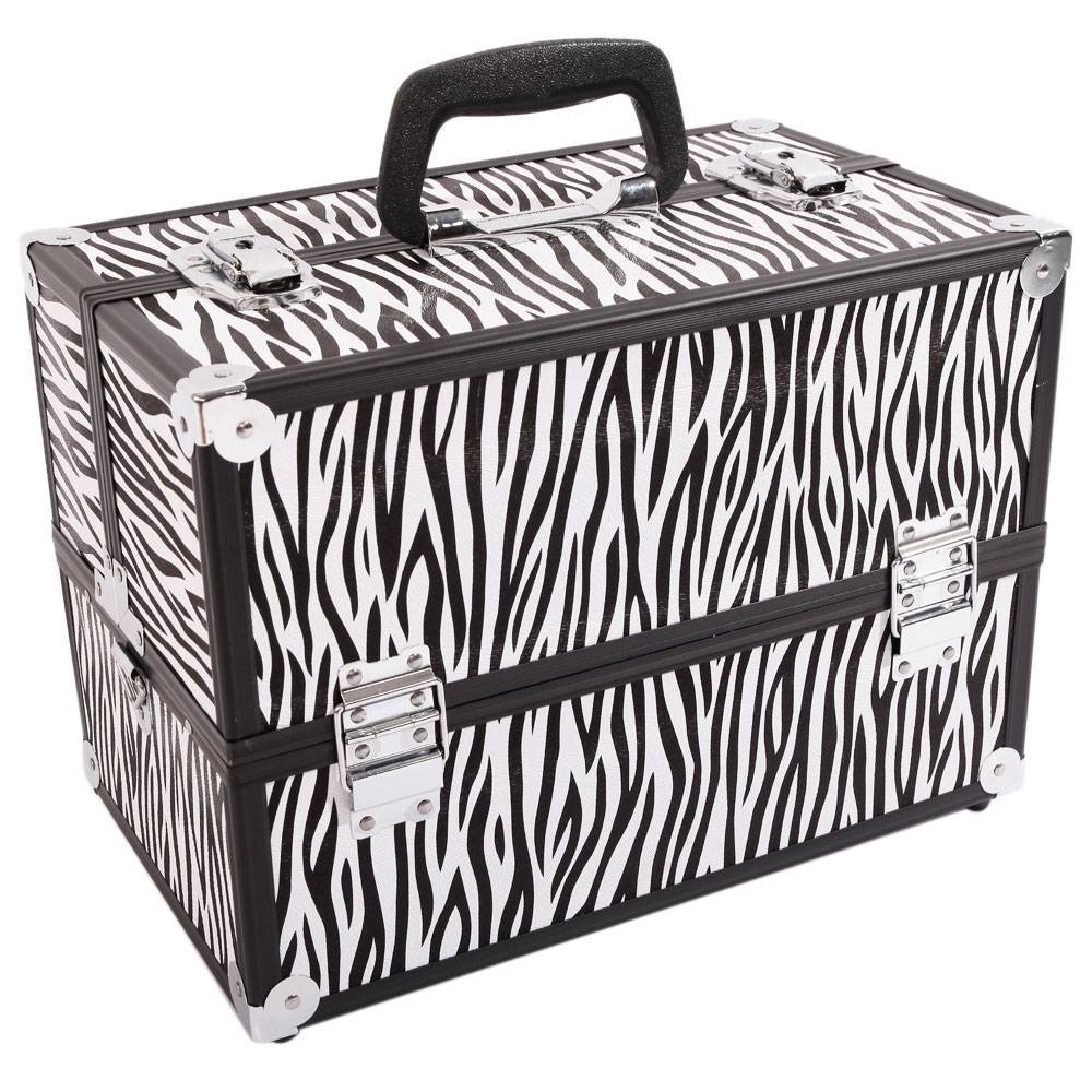 Professional Aluminum Alloy Makeup Train Case - Portable Cosmetic Organizer with Adjustable Shoulder Strap for Brushes, Jewelry & Beauty Tools | Perfect for Travel, Salon & Home Storage