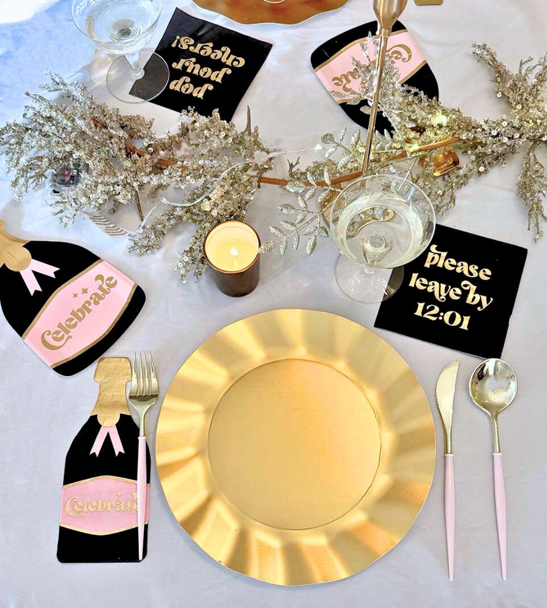 Romantic Kiss Me at Midnight Table Set for Valentine's Dinner - Elegant Dining Decor for Couples & Anniversaries