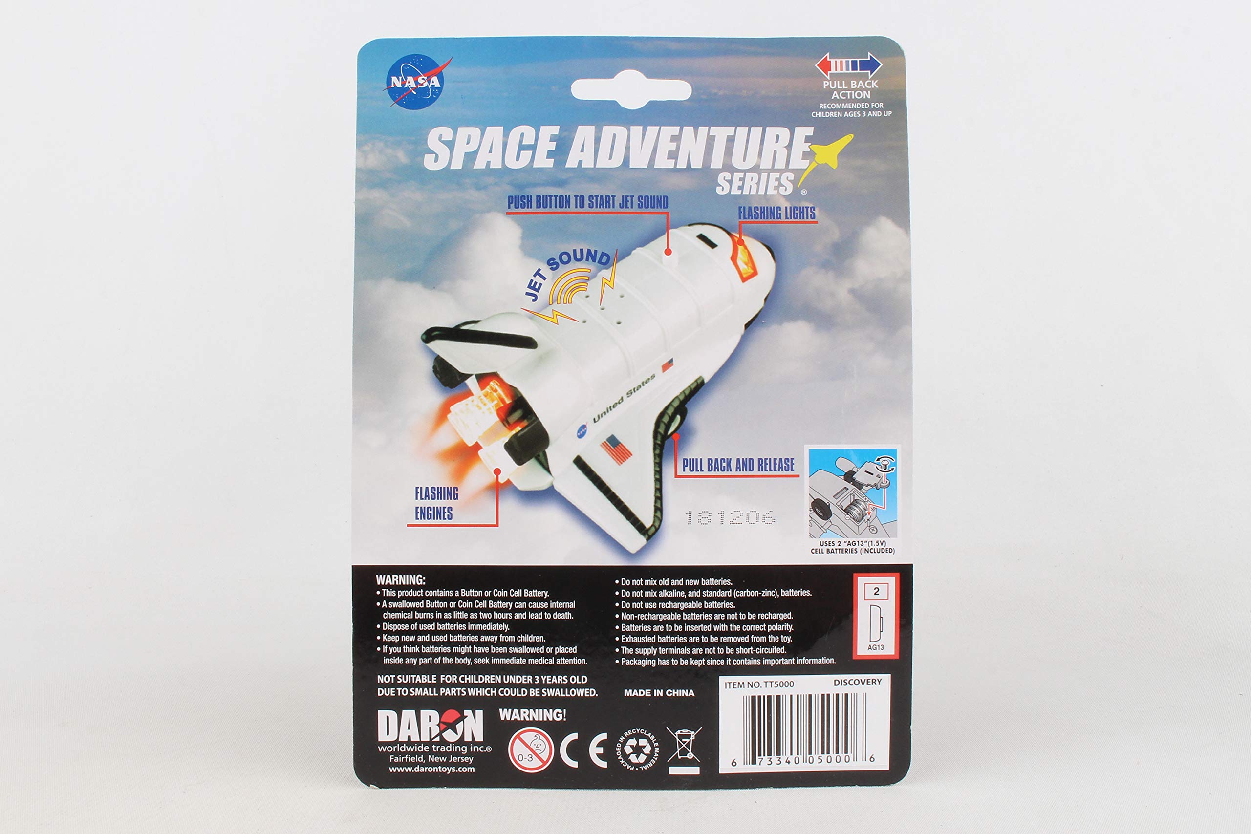 Daron NASA Space Shuttle Discovery Pull Back Toy - STEM Educational Space Exploration Playset for Kids, Perfect for Birthday Gifts & Science Learning Activities