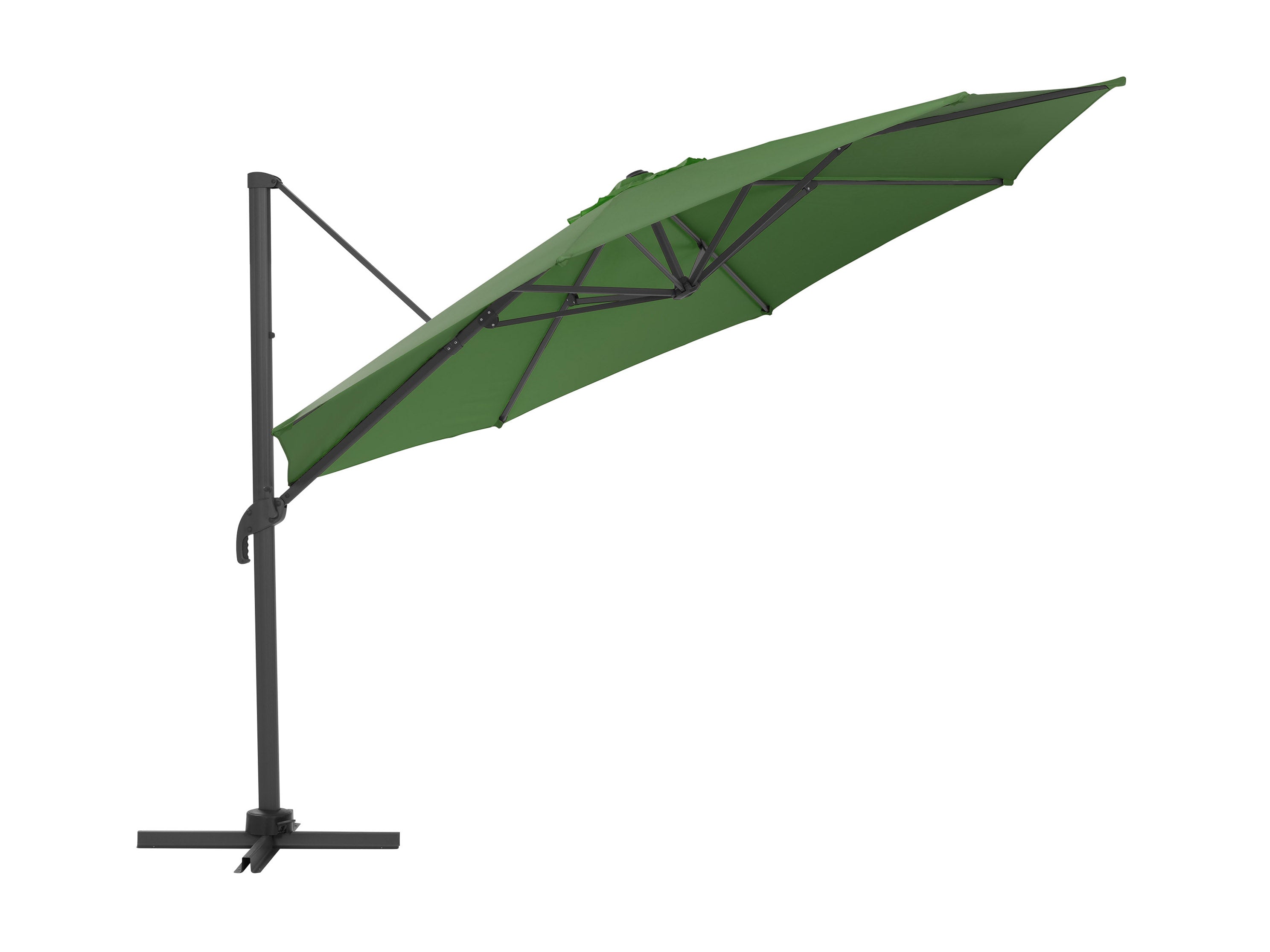11.5ft Deluxe Offset Patio Umbrella in Forrest Green - Perfect for Poolside, Backyard, and Outdoor Dining Areas