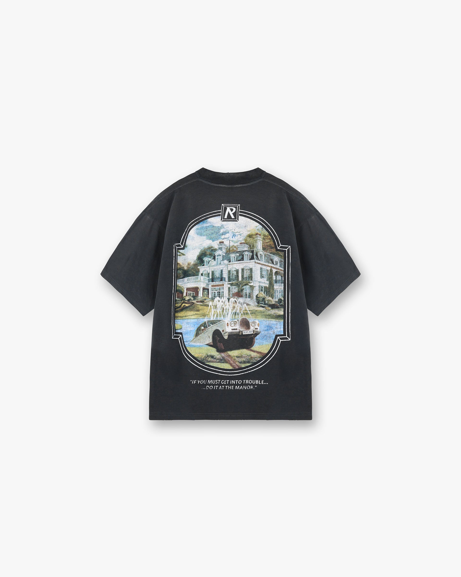Revere Manor Stained Black T-Shirt - Stylish and Comfortable Cotton Tee for Casual Wear and Everyday Outfits