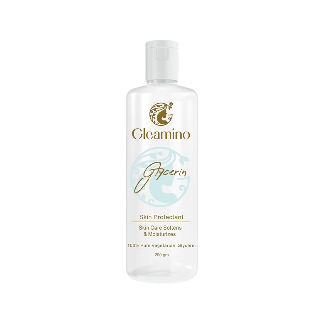 GLEAMINO 100% Pure Vegan Glycerin for Skin Care - Hypoallergenic Moisturizer & Hydration (200g) | Face, Body & Hair Hydration Solution