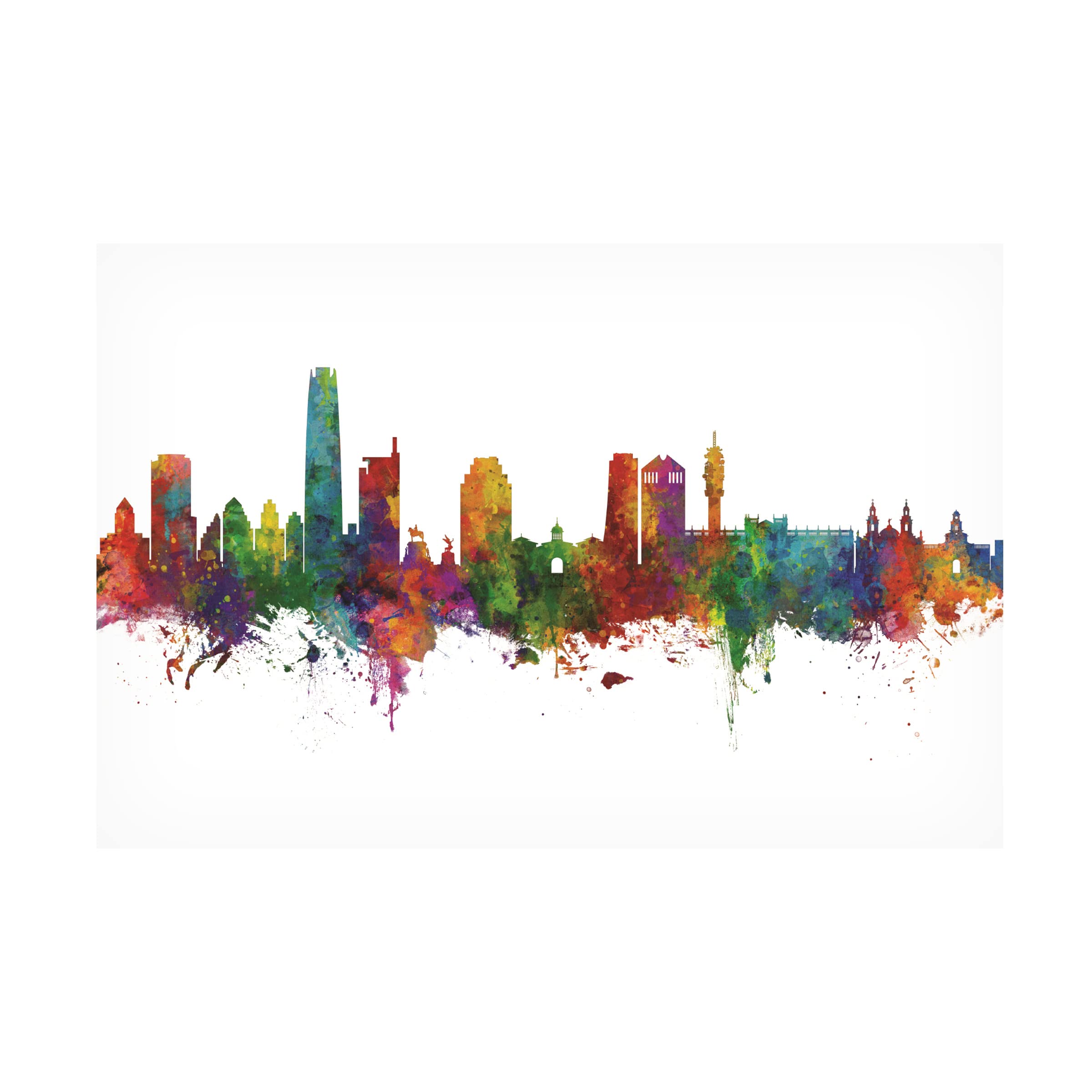 Michael Tompsett Santiago de Chile Skyline Canvas Art Print - Modern Cityscape Wall Decor for Living Room, Office & Bedroom
