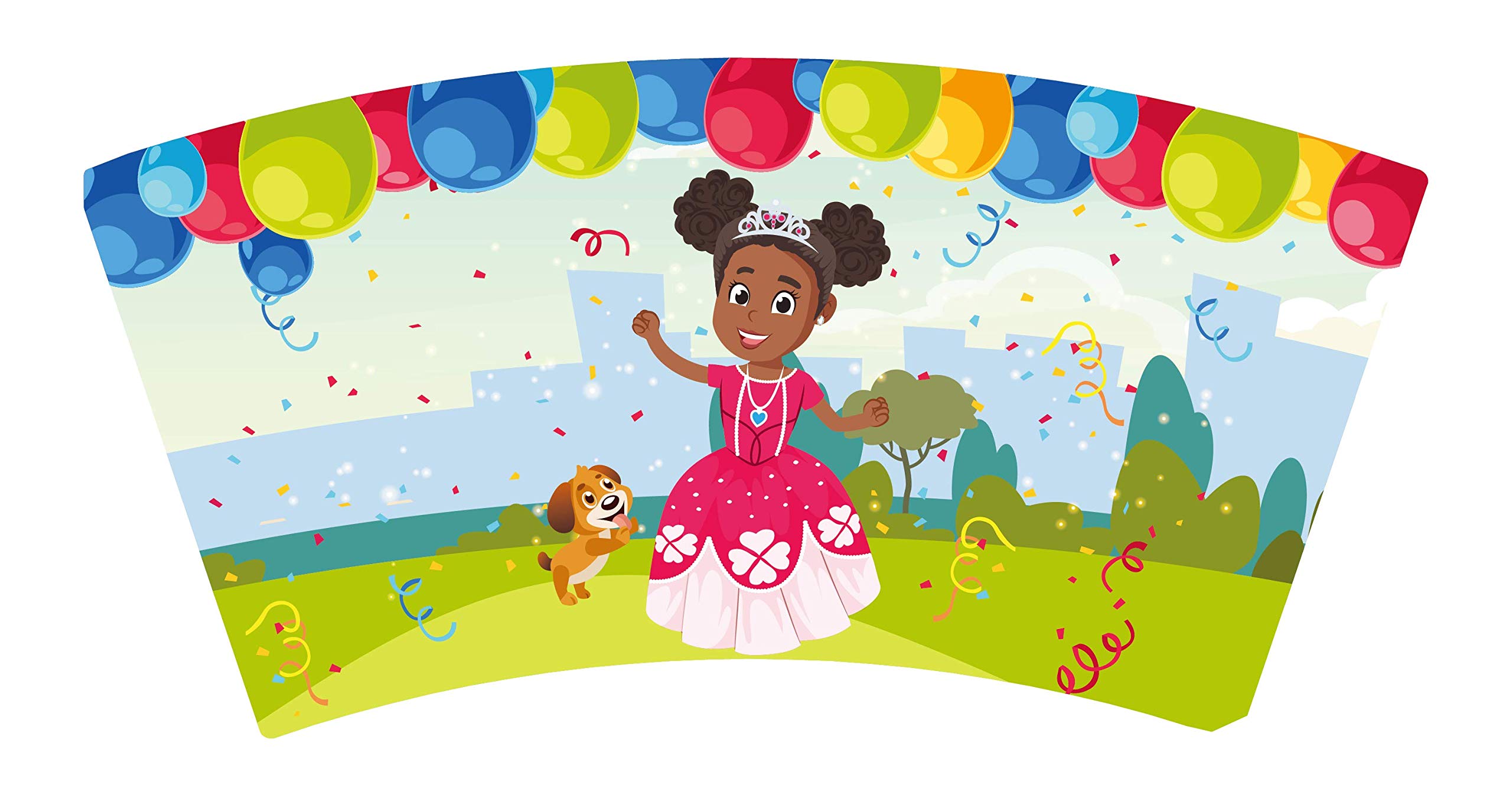 Princess Zara & Ziggy Birthday Party Supplies Set - 16-Piece Tableware Kit with Disposable Plates, Cups, Napkins, Tablecloth, Banner & Bonus Balloons - Perfect for Princess Themed Birthday Celebrations & Kids' Parties