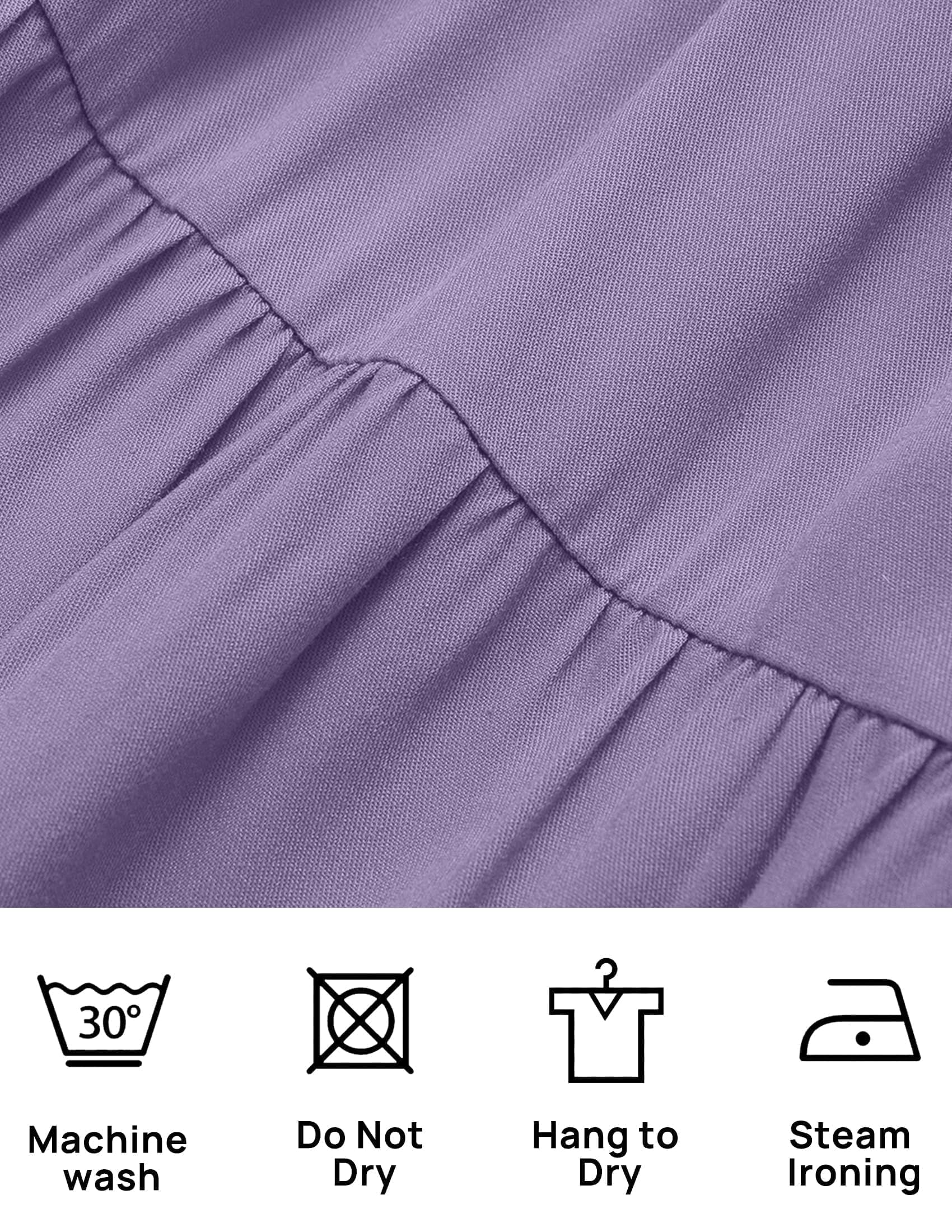 ZESICA Women's Summer 2025 Flutter Short Sleeve Smocked Waist Tiered Midi Dress - Casual Crew Neck Elastic Waist Flowy Dress for Beach, Vacation & Everyday Wear